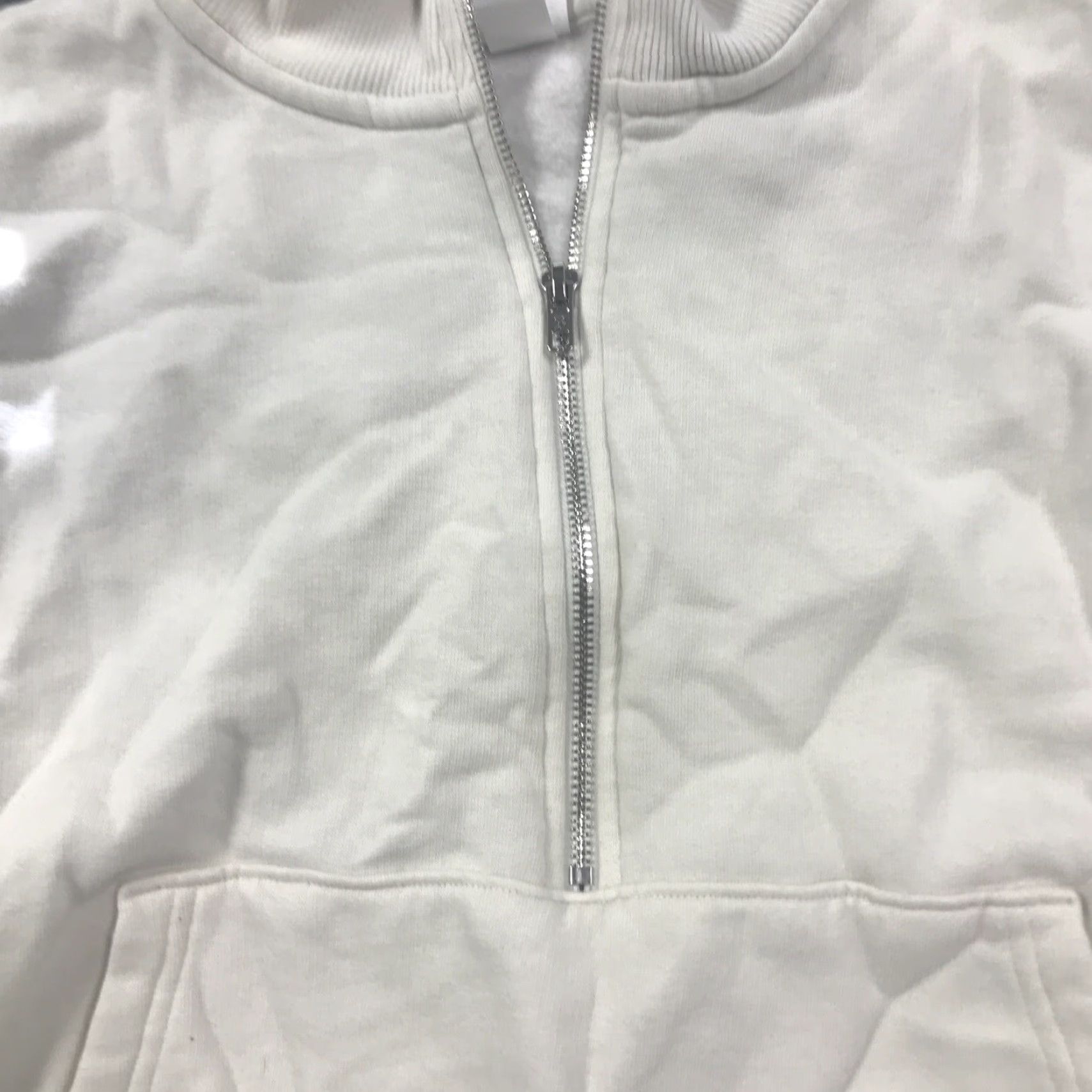 Victoria's Secret Victoria's Secret PINK Sweatshirt 1/4 Zip Long Sleeve Women L Ivory Size L / US 10 / IT 46 - 2 Thumbnail