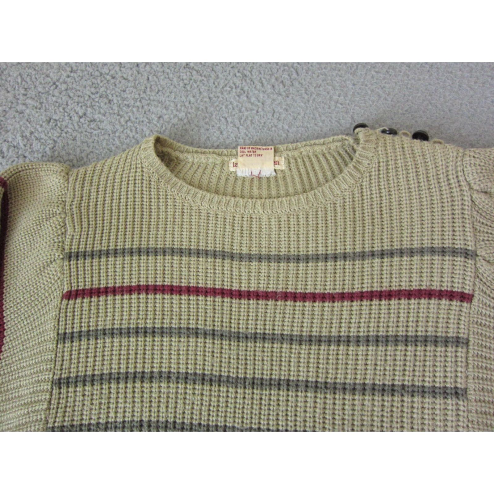 Vintage VINTAGE Lauren Hansen Sweater Womens M Brown Wool Striped Crew Neck Pullover 80s 70s All Seasons Logo Raglan Sleeve Knit Chair? Size M / US 6-8 / IT 42-44 - 2 Thumbnail