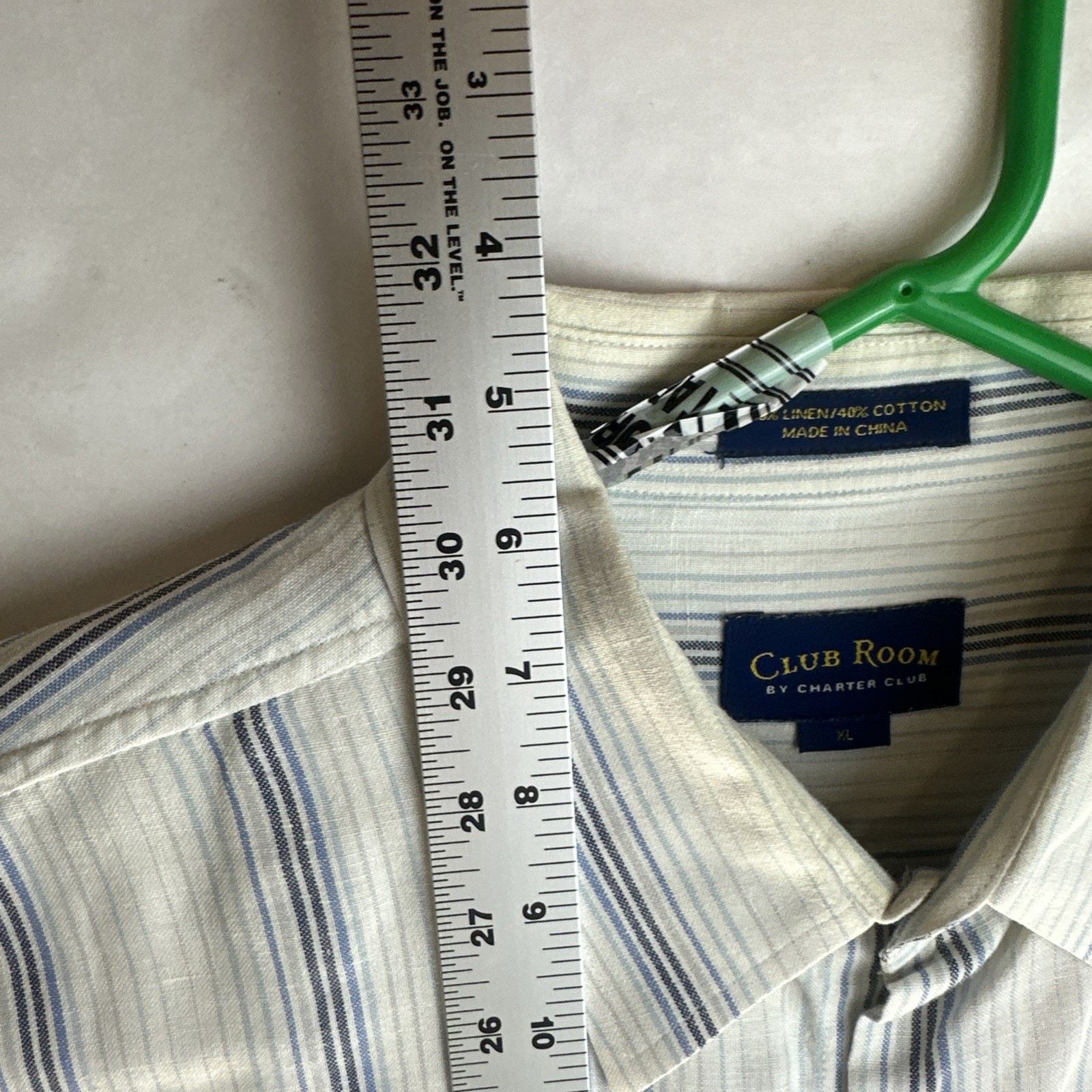 Club Room Club Room Men's Cotton Shirt, White and blue Striped Size XL Size US XL / EU 56 / 4 - 7 Thumbnail