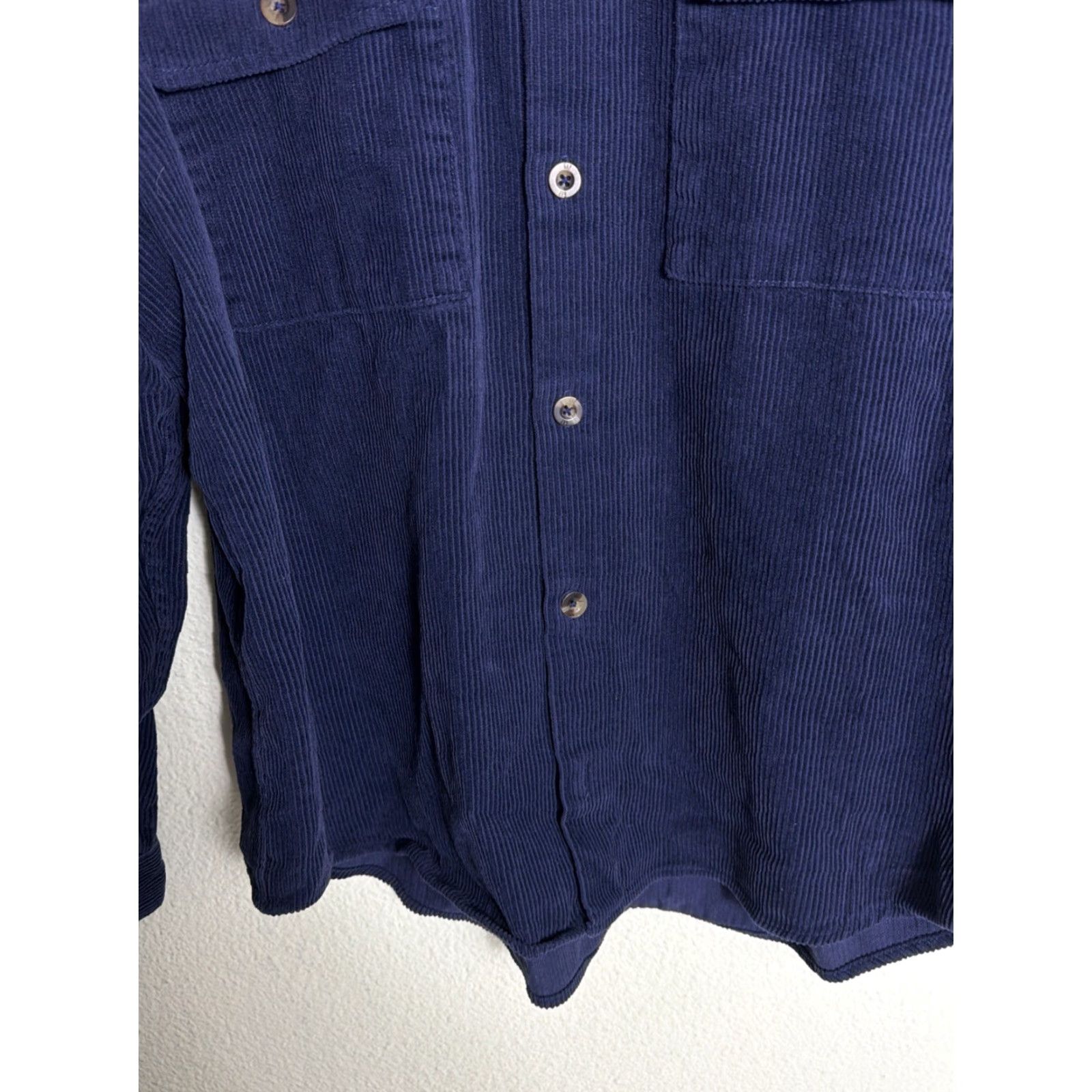 Gap Gap Shirt Mens XL Long Sleeve Navy Blue Corduroy Button-Up Size US XL / EU 56 / 4 - 6 Thumbnail