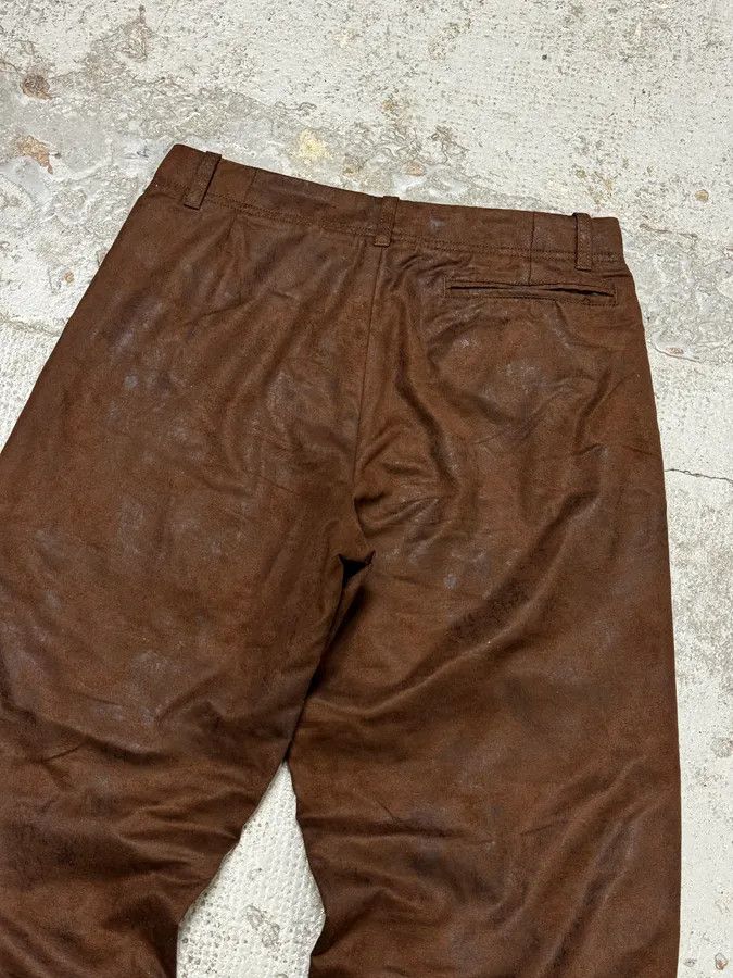 Emporio Armani 1990s Emporio Armani Brown Irregular Leather Large Pants Size US 32 / EU 48 - 7 Thumbnail