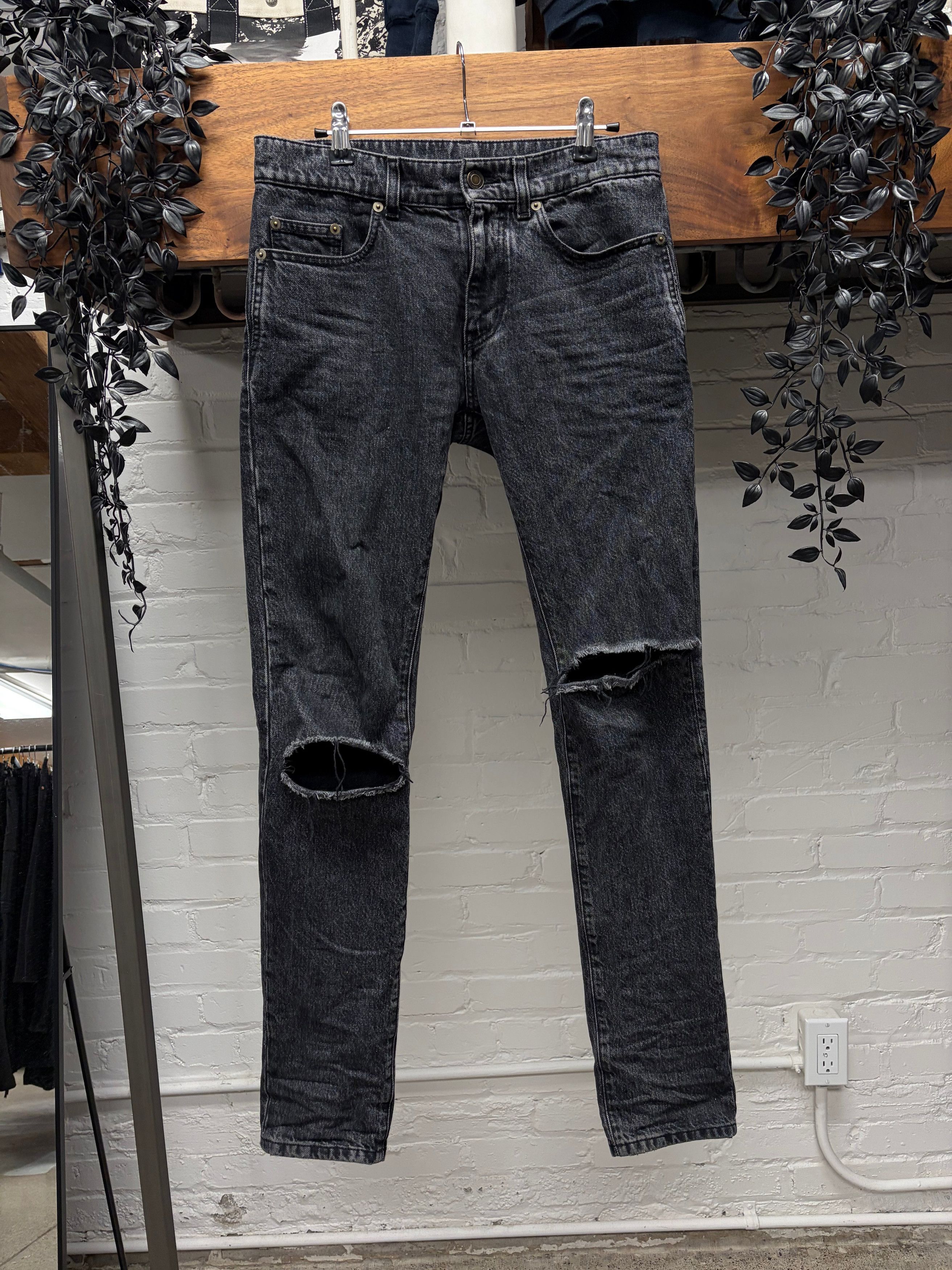 Saint Laurent Paris Saint Laurent D25 Washed Gray Flared Jeans
