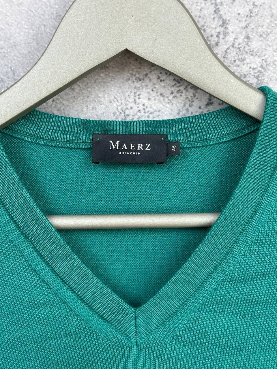 Other Maerz Muenchen V-Neck Sweater Merino Wool Mentol Blue Jumper Size US M / EU 48-50 / 2 - 11 Thumbnail