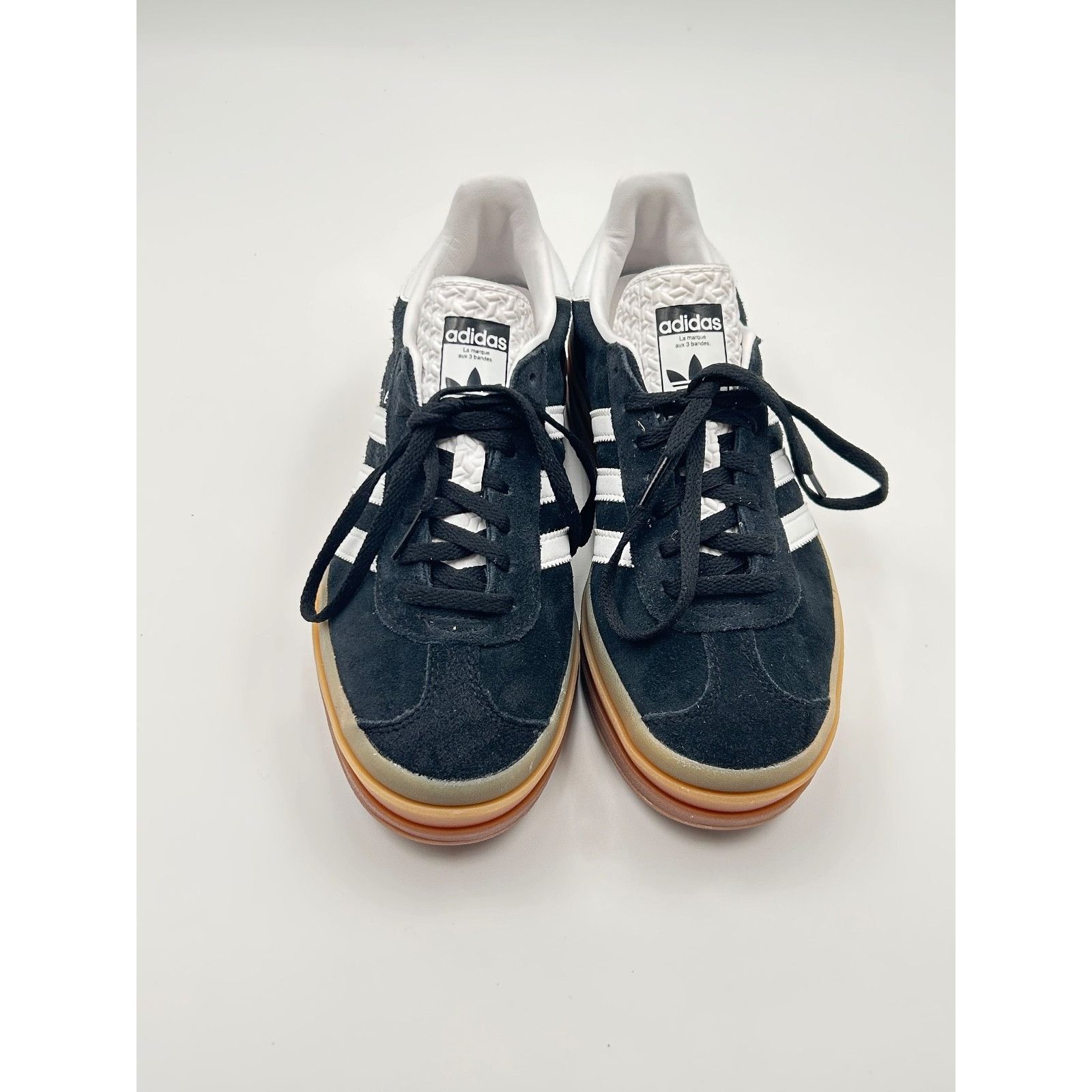 Adidas Adidas Gazelle Platform Black White Suede Gum Sole Women’s U Size US 7.5 / EU 40-41 - 1 Thumbnail