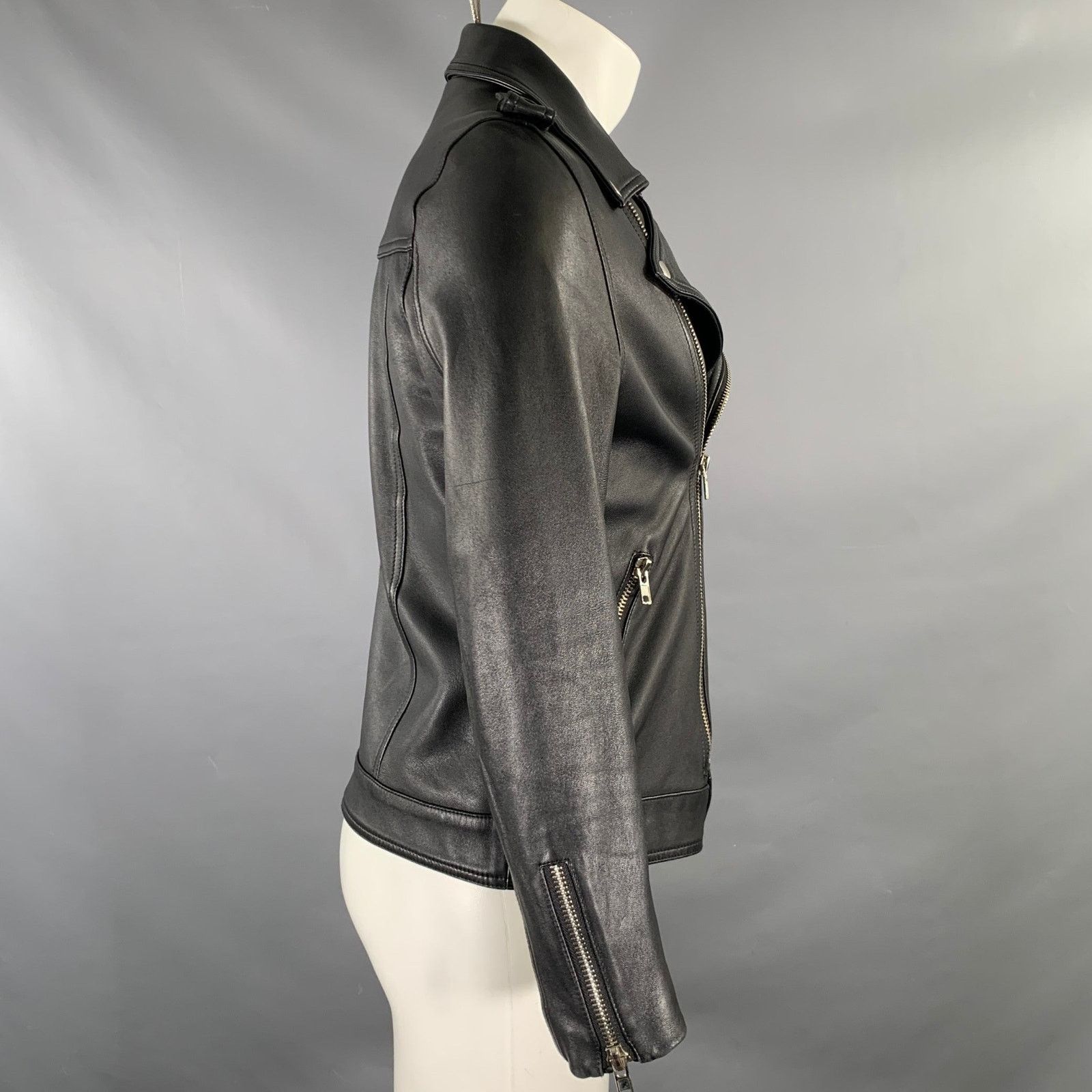 Other NO BRAND Chest Size M Black Leather Motorcycle Jacket Size US L / EU 52-54 / 3 - 3 Thumbnail