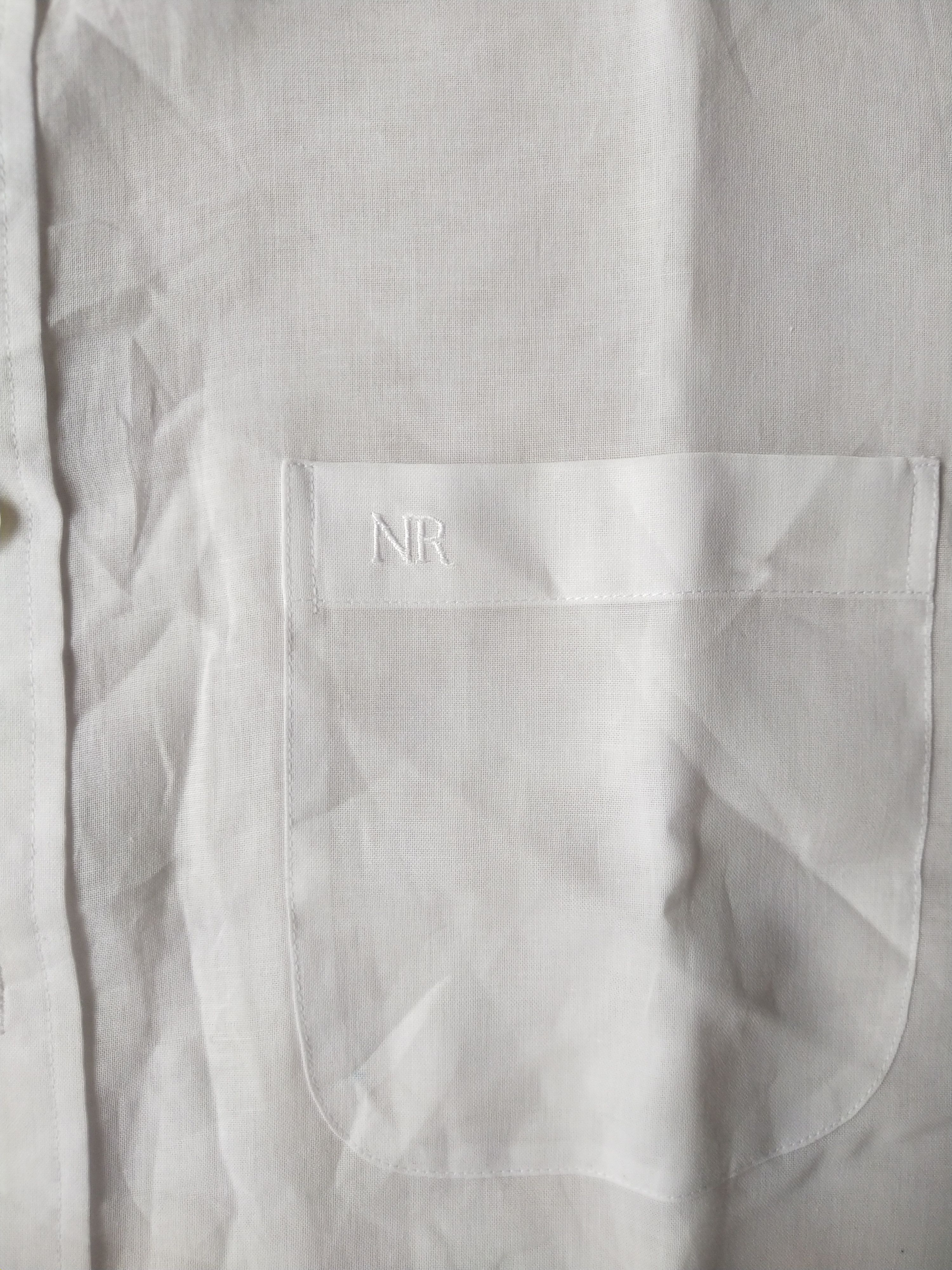 Nina Ricci 1990s Nina Ricci Monsieur Paris White SS Embroidered Shirt Size L / US 10 / IT 46 - 3 Thumbnail
