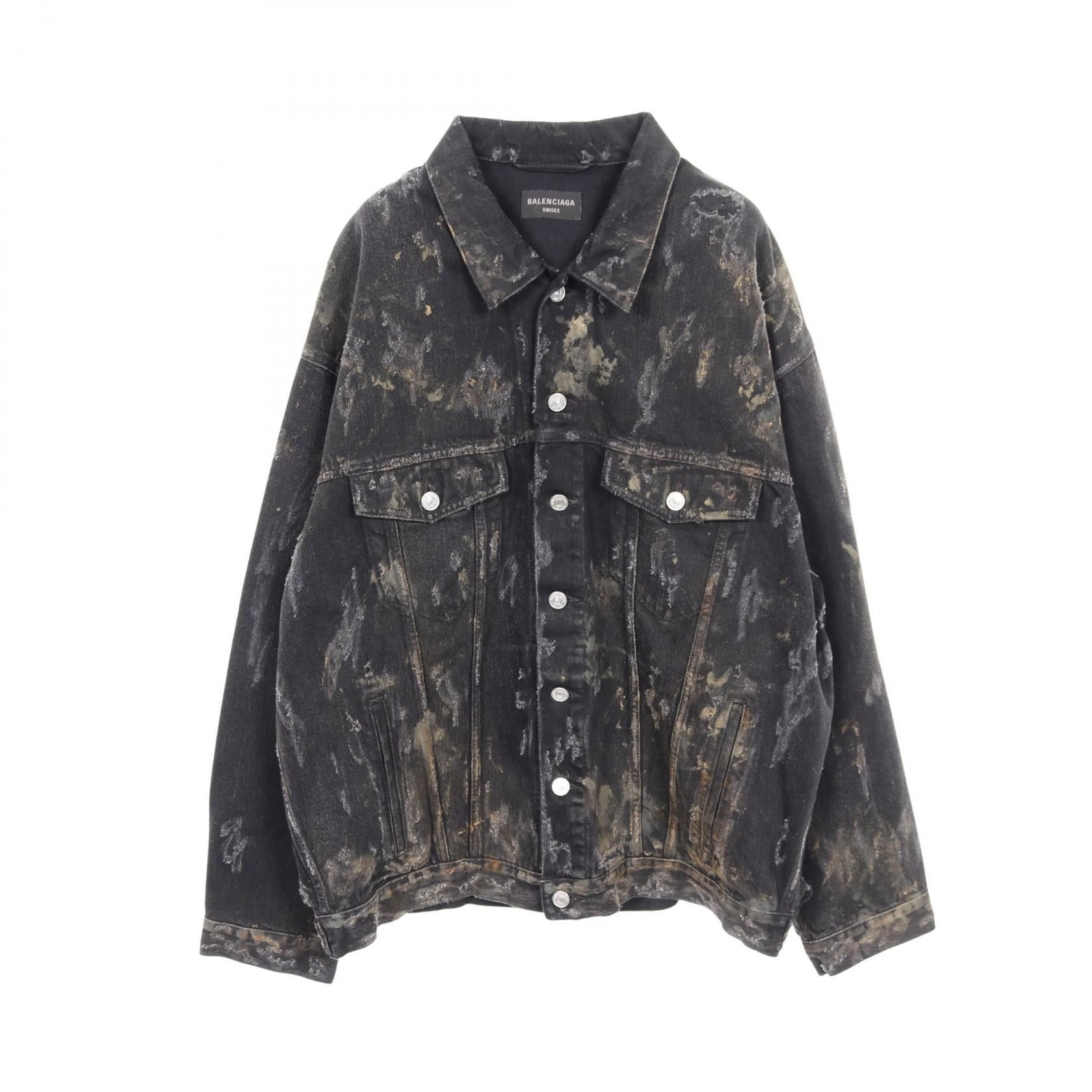 Balenciaga Balenciaga Balenciaga Cotton Denim Jacket Textile Outerwear 748022TBP47 DUTY FREE for USA Size ONE SIZE - 1 Thumbnail