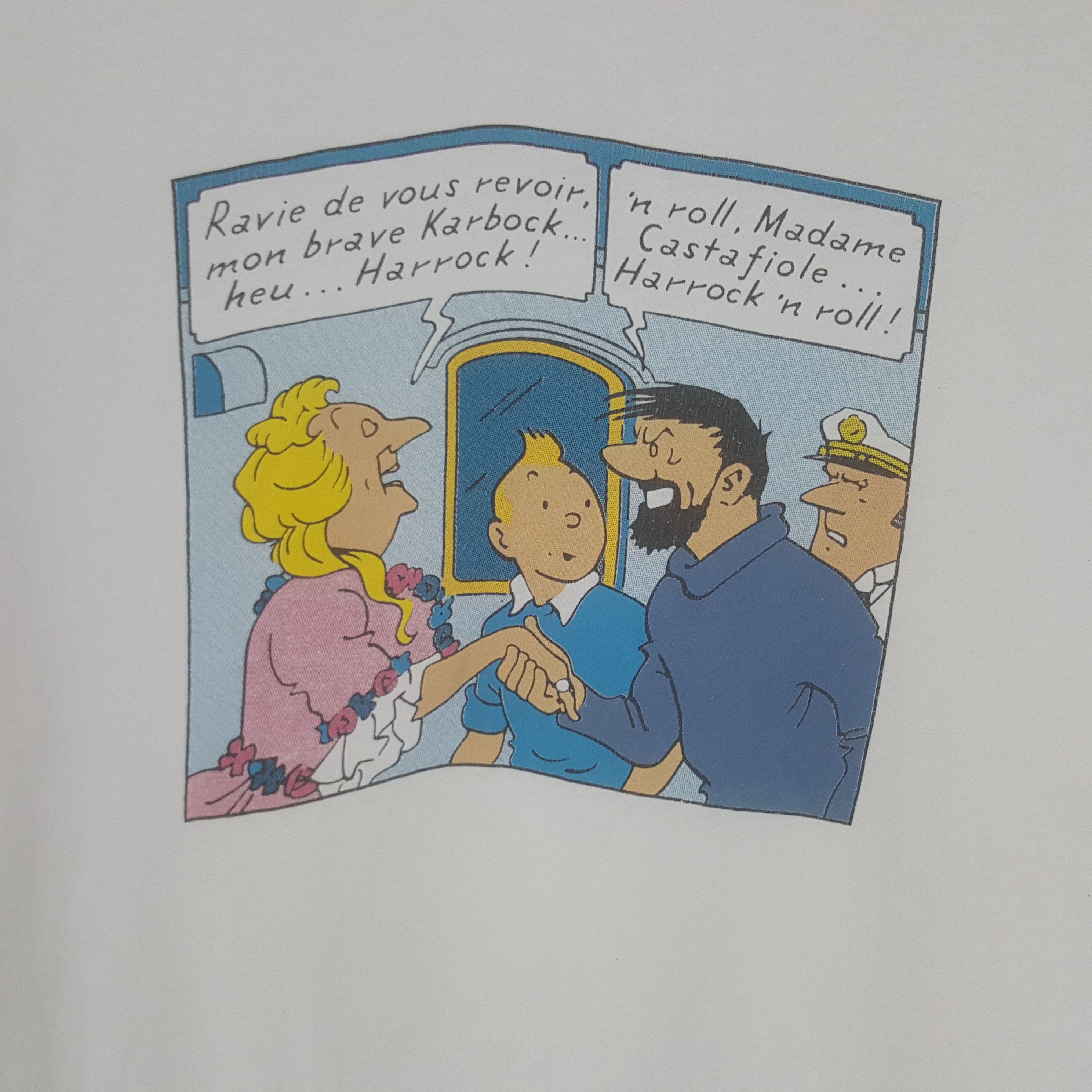 Vintage Vintage Adventure of Tintin American Cartoon Tshirt Size US XL / EU 56 / 4 - 2 Thumbnail