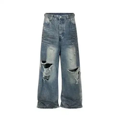 Japanese Brand Fujisaki x Itou Vintage Frayed Hole Baggy Jeans Size US 32 / EU 48 - 1 Thumbnail