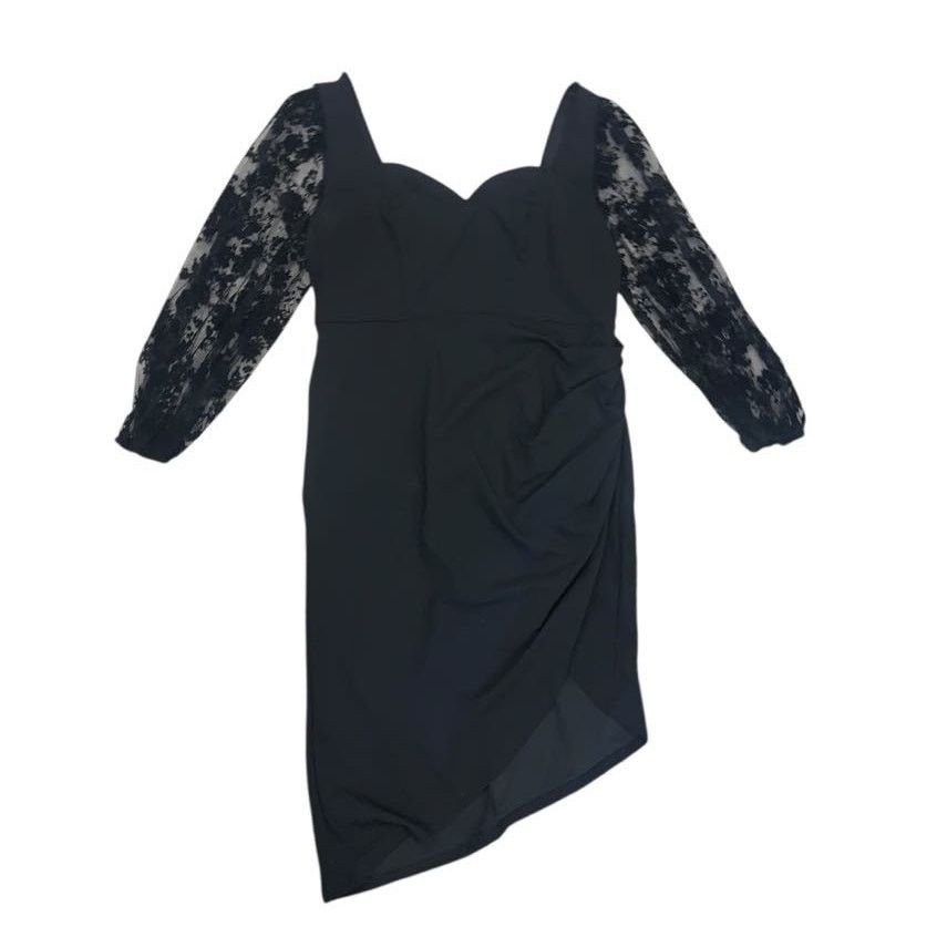 Other Asymmetric Formal Dress Black Long 3/4 Sleeve Lace 2XL Women Size XXL / US 16-18 / IT 52-54 - 1 Thumbnail