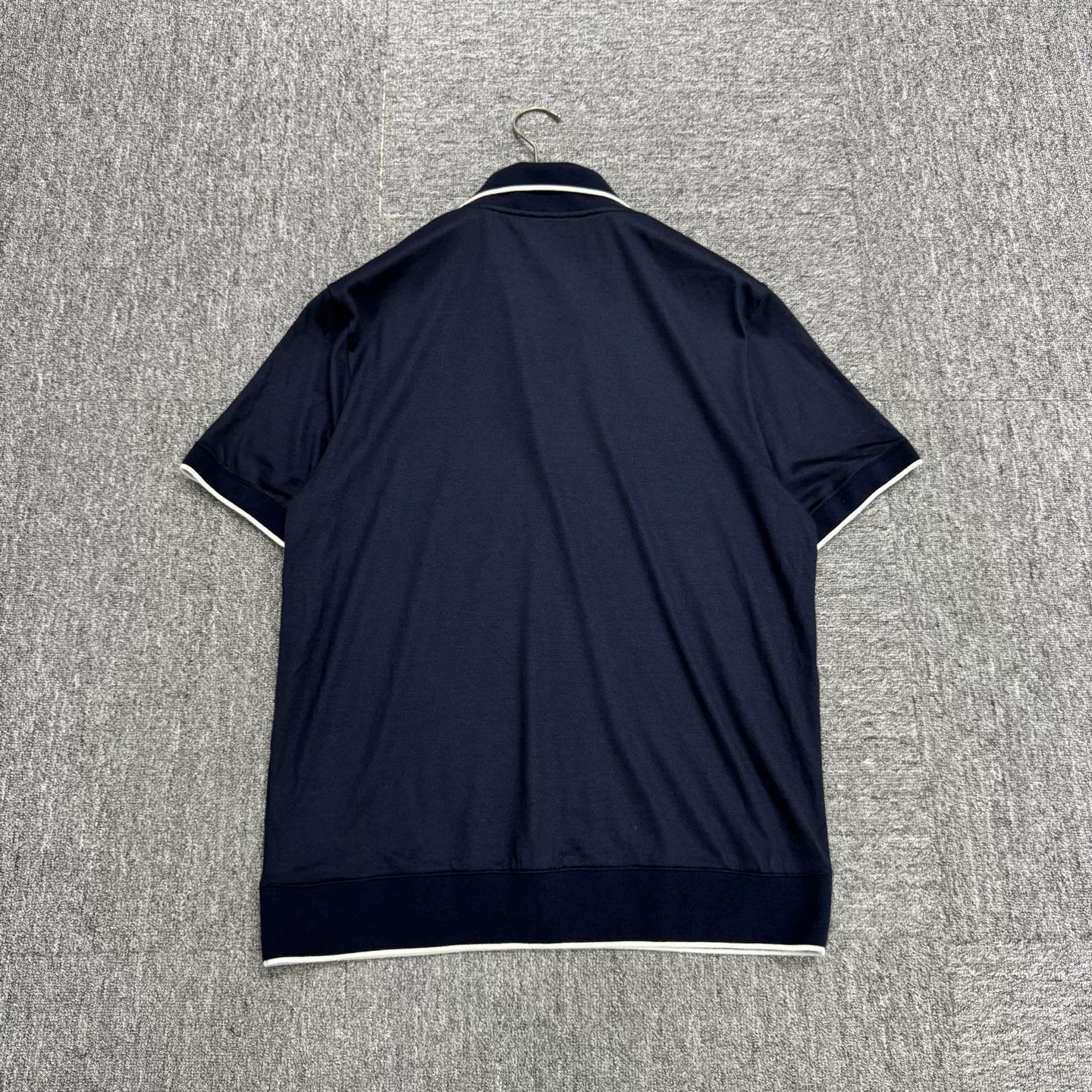 Loro Piana navy blue wool short sleeve knit. Size US L / EU 52-54 / 3 - 2 Thumbnail