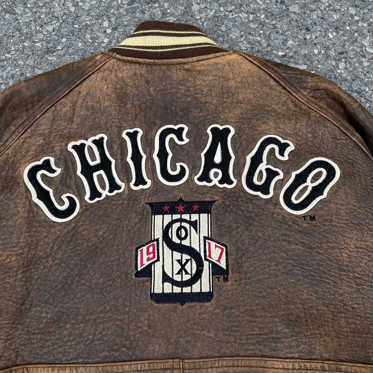 Genuine Leather × Starter × Vintage Vintage 90s Chicago White Sox by Starter Leather Jacket Size US L / EU 52-54 / 3 - 4 Thumbnail