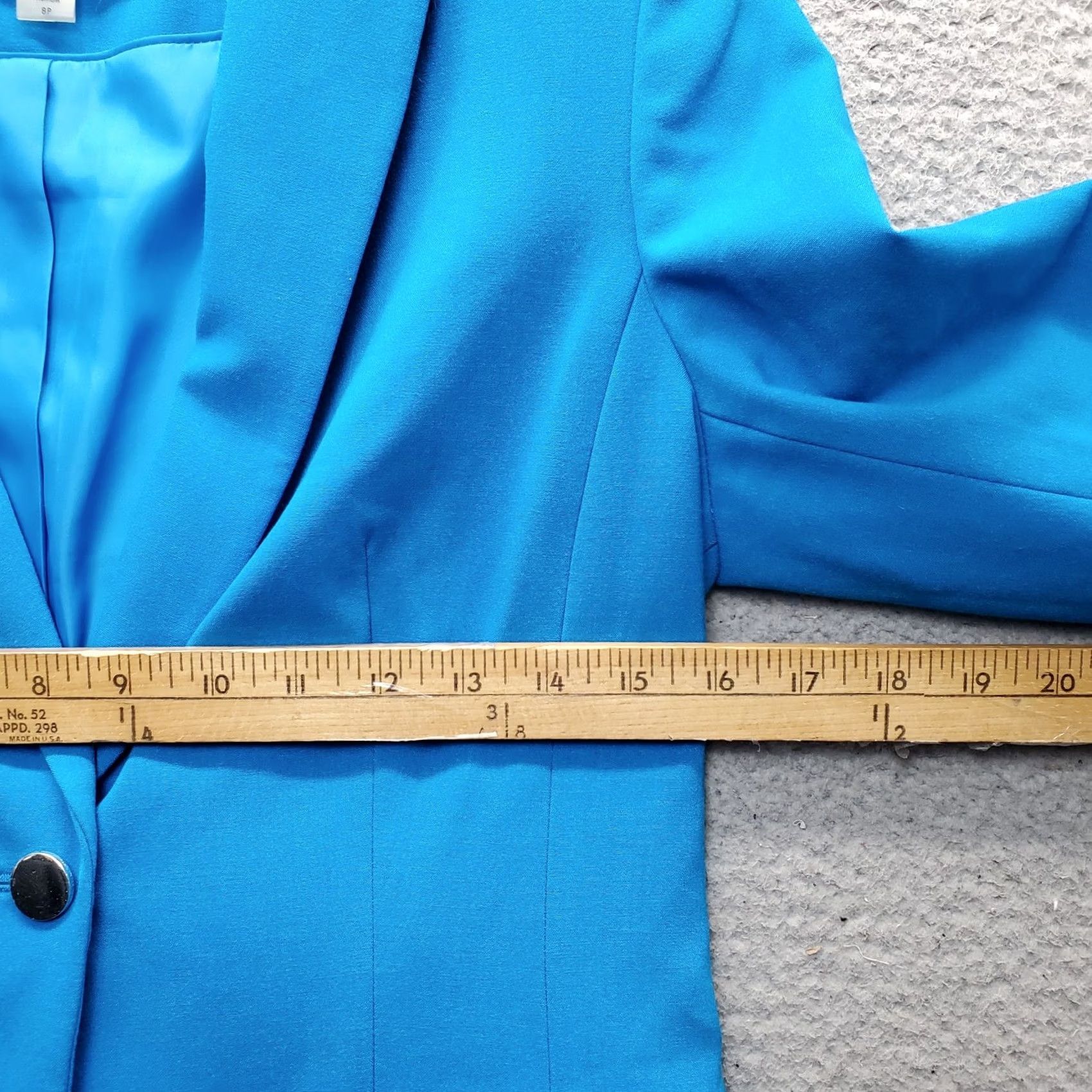 Calvin Klein Calvin Klein Blazer Jacket Womens Size 8P Blue Peak Lapel Single Breasted 1 Button EUC Size M / US 6-8 / IT 42-44 - 4 Thumbnail