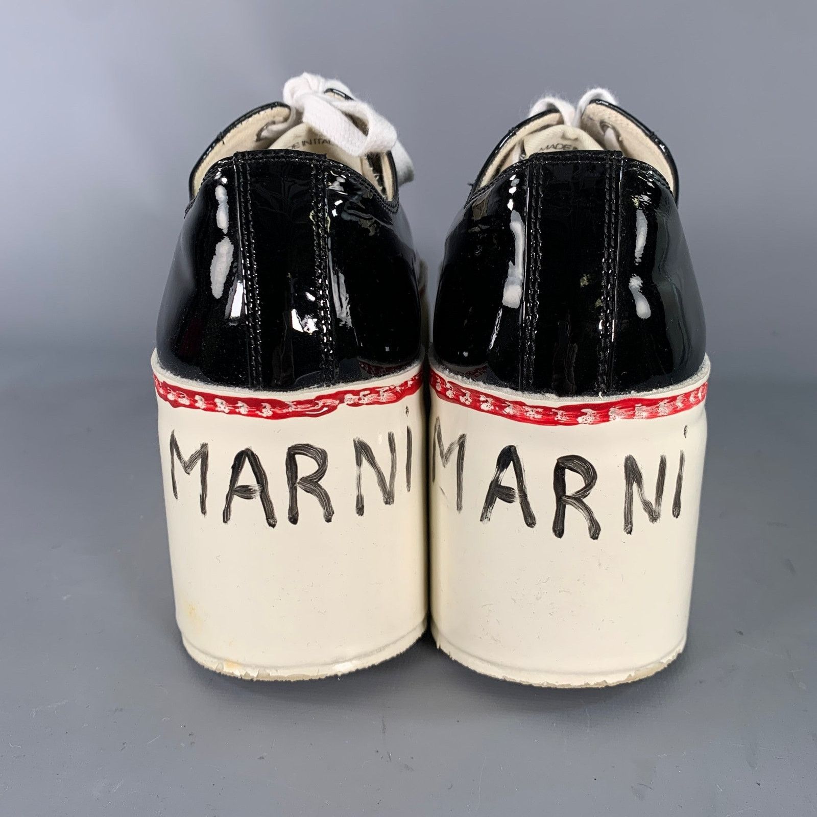 Marni MARNI Size 9 Black White Leather Calf Sneakers Size US 9 / IT 39 - 3 Thumbnail