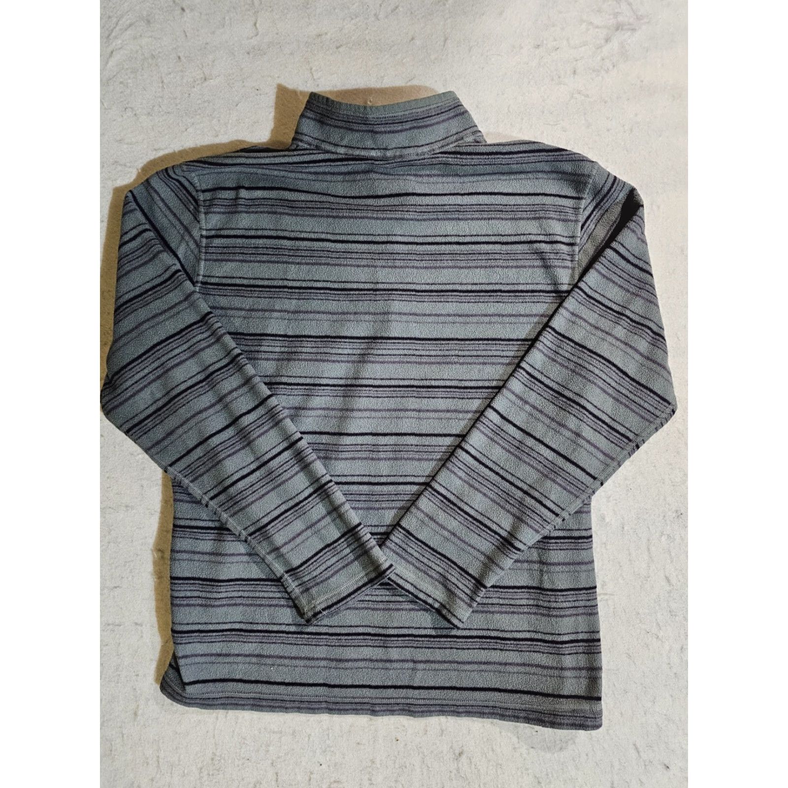 The North Face The North Face 1/4 Zip Pullover Fleece Jacket Mens Large Gray And Purple Stripe Size US L / EU 52-54 / 3 - 6 Thumbnail