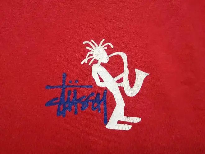Stussy Stussy Distressed Saxophone Tee Big Logo Size US M / EU 48-50 / 2 - 3 Thumbnail