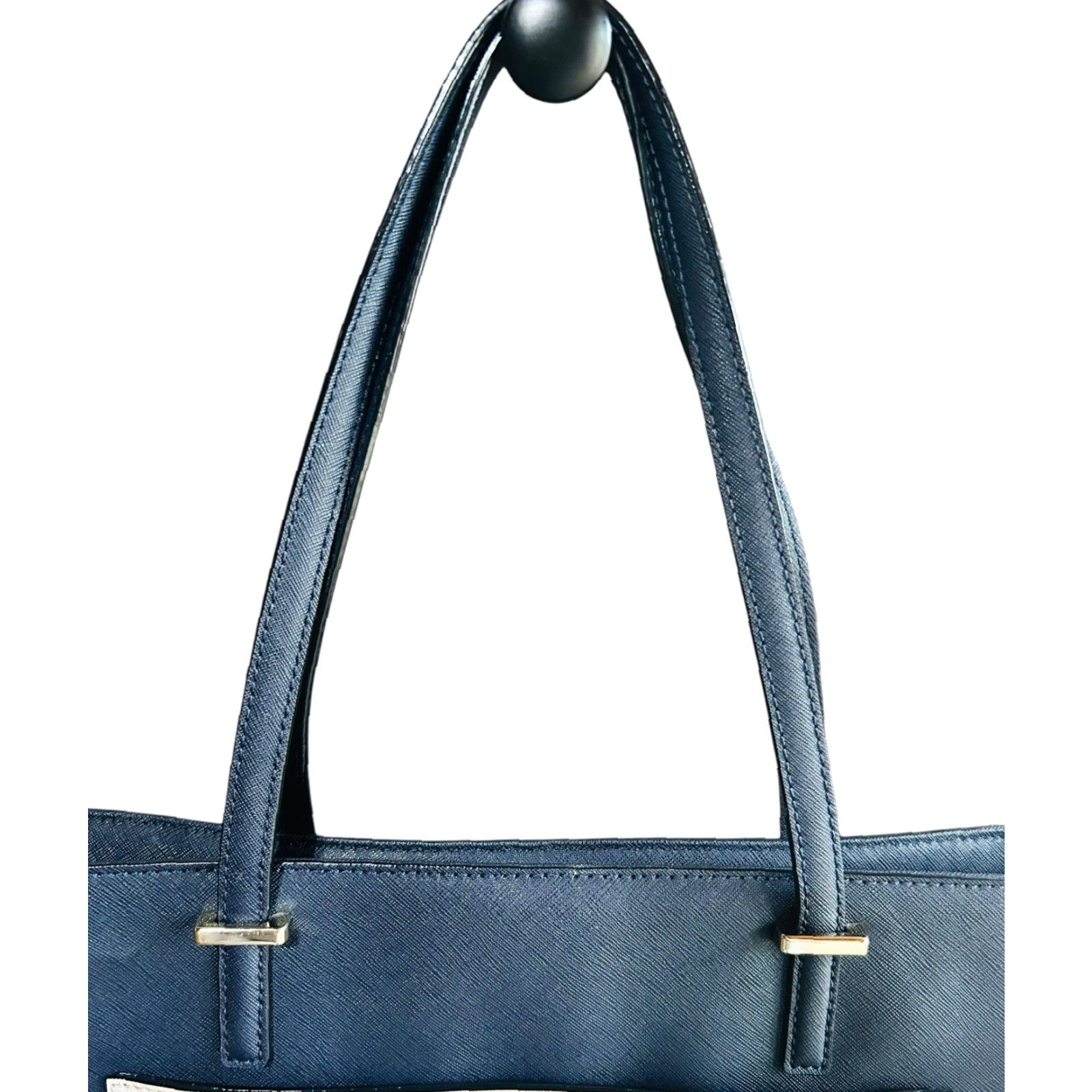 Vintage kate spade new york Cedar Street Tayler Taylor Tote Harmony Handbag Navy Purse Women Tote Large Navy Leather Solid Modern Size ONE SIZE - 6 Thumbnail