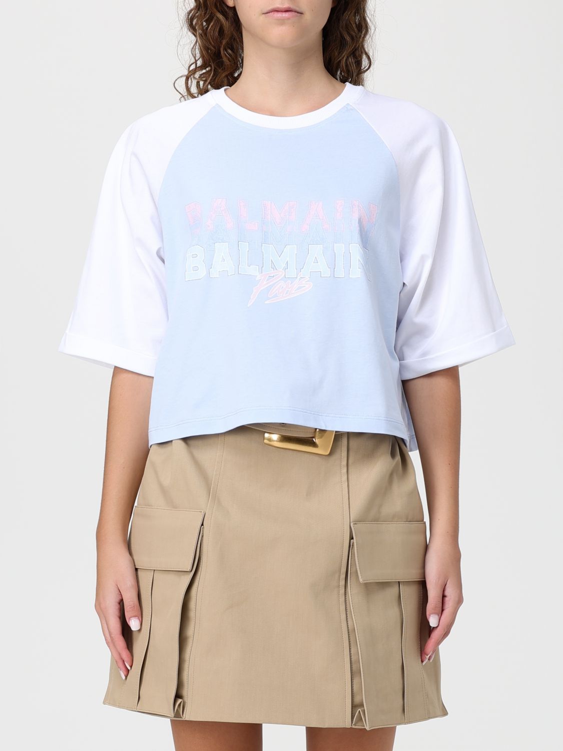 Balmain Balmain T-Shirt Woman Sky Size M / US 6-8 / IT 42-44 - 1 Thumbnail
