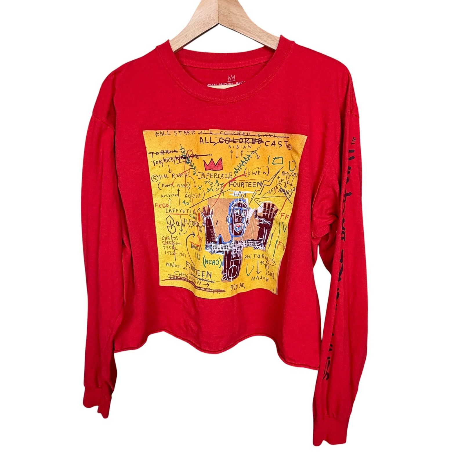 Other Jean-Michel BASQUIAT Long Sleeve Graffiti Cropped T-Shirt Size M / US 6-8 / IT 42-44 - 8 Thumbnail