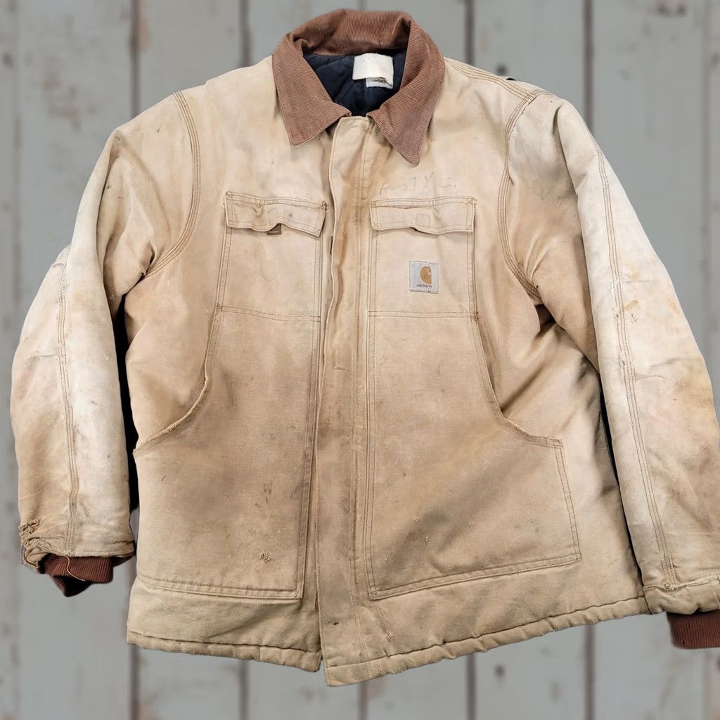 Carhartt VINTAGE Carhartt Mens XL Tan Brown Duck Canvas Arctic Traditional Coat Size US XL / EU 56 / 4 - 1 Thumbnail