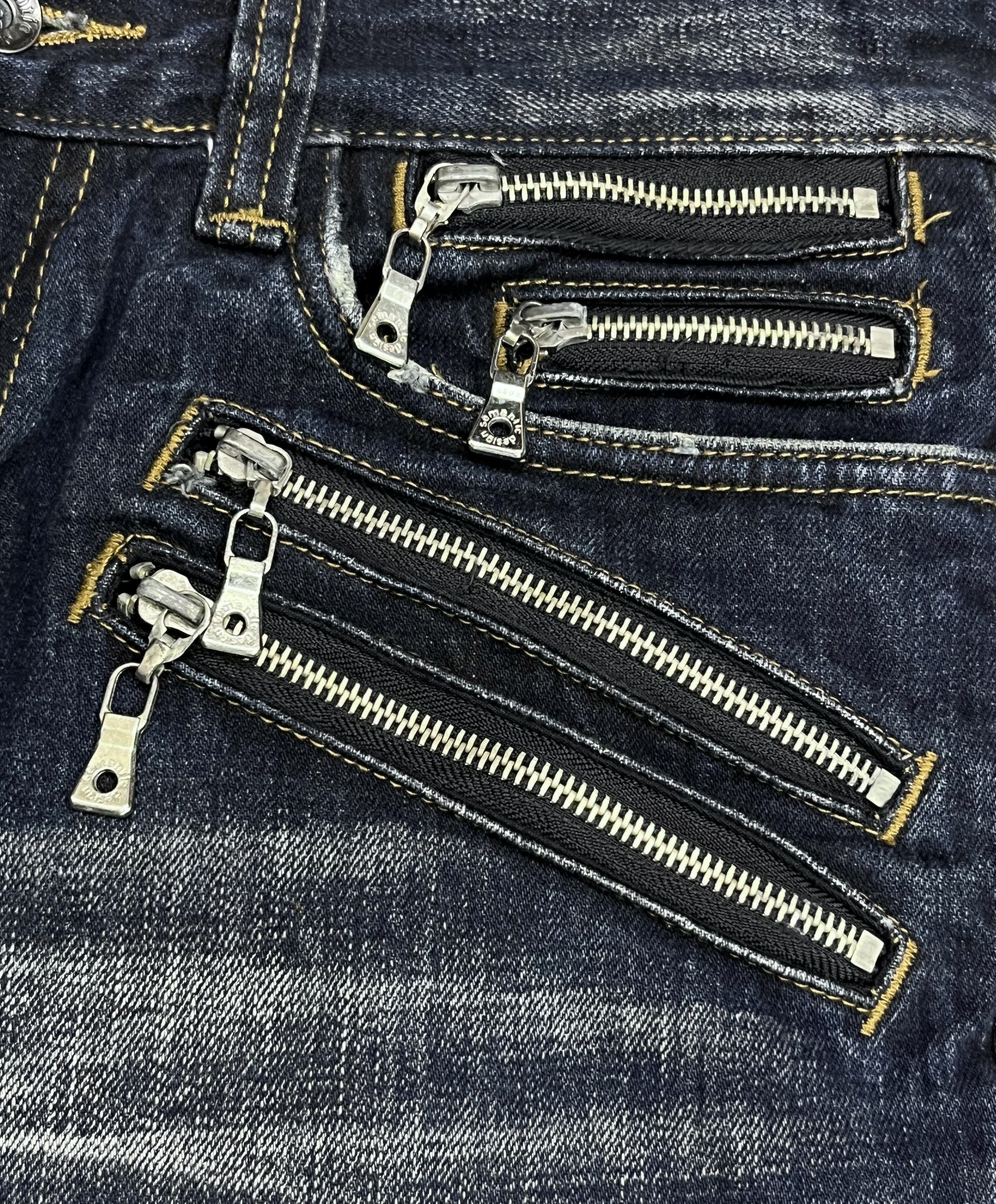 semanticdesign 🔥Ultra Rare Semantic Design Multi-Zipper Grunge Denim Size US 31 - 8 Thumbnail