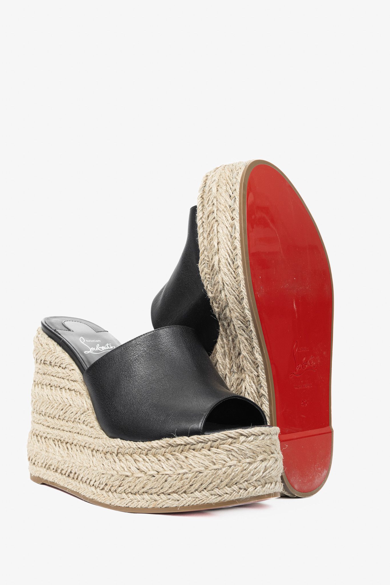 Christian Louboutin Christian Louboutin Ariella Zeppa Leather Espadrille Sandals Size US 9.5 / IT 39.5 - 4 Thumbnail
