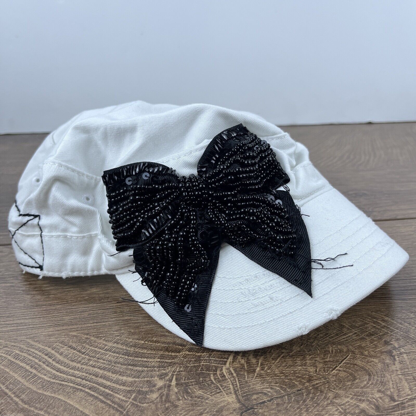 Other Bow Hat Womens Bow Hat White Hat Adjustable White Adult Size Size ONE SIZE - 3 Thumbnail