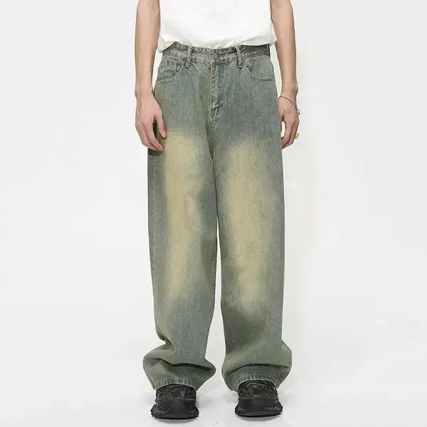 VIBE Wide Leg Jeans Men Baggy Pants Gradient y2k distressed Size US 32 / EU 48 - 1 Thumbnail