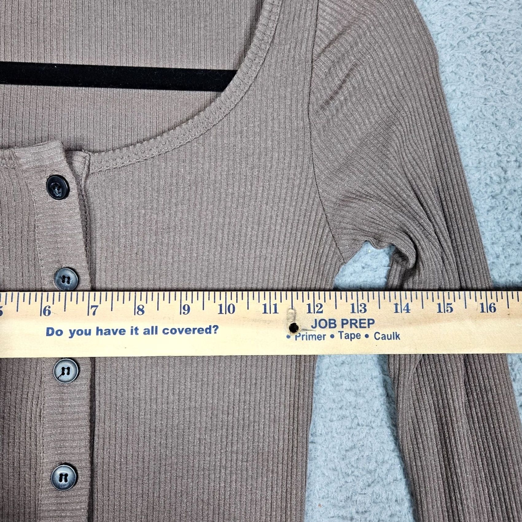 NAADAM Naadam Women's Brown Button Up Scoop Neck Ribbed Bodysuit Sz S Size S / US 4 / IT 40 - 5 Thumbnail