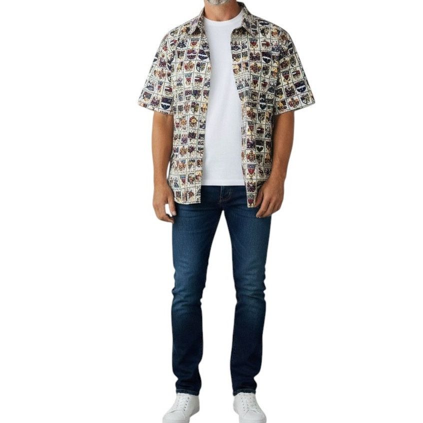Tommy Hilfiger × Vintage Tommy Hilfiger University Crest Print Shirt L Colleges 90s Size US L / EU 52-54 / 3 - 2 Thumbnail