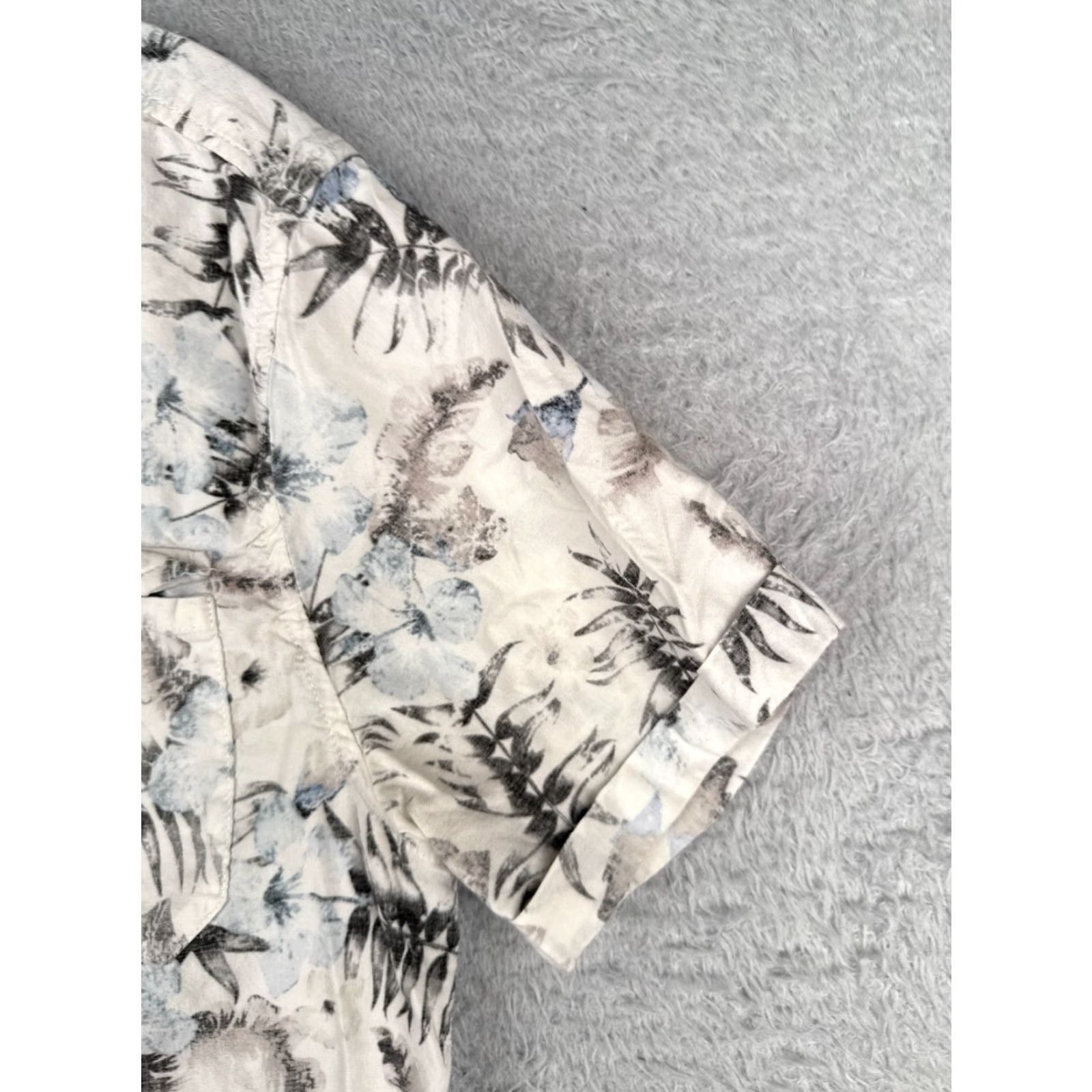Vintage VINTAGE REPORT COLLECTION Shirt Men Medium White Floral Cotton Slim Fit Hawaiian (90s Theme) Mens Size US M / EU 48-50 / 2 - 2 Thumbnail