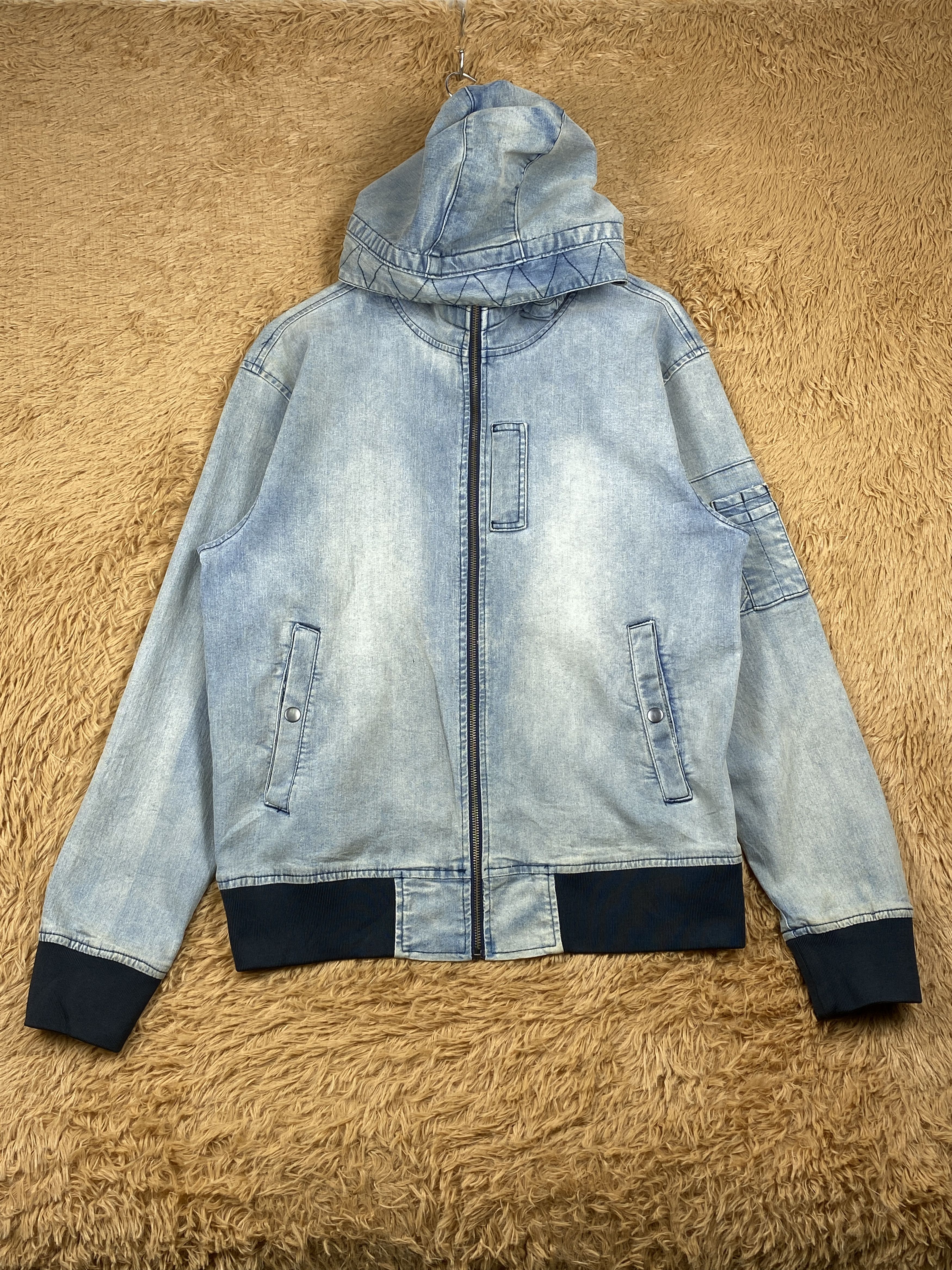 Japanese Brand Vintage Oilcake Hoodie Denim Jacket J1691 Size US S / EU 44-46 / 1 - 1 Thumbnail