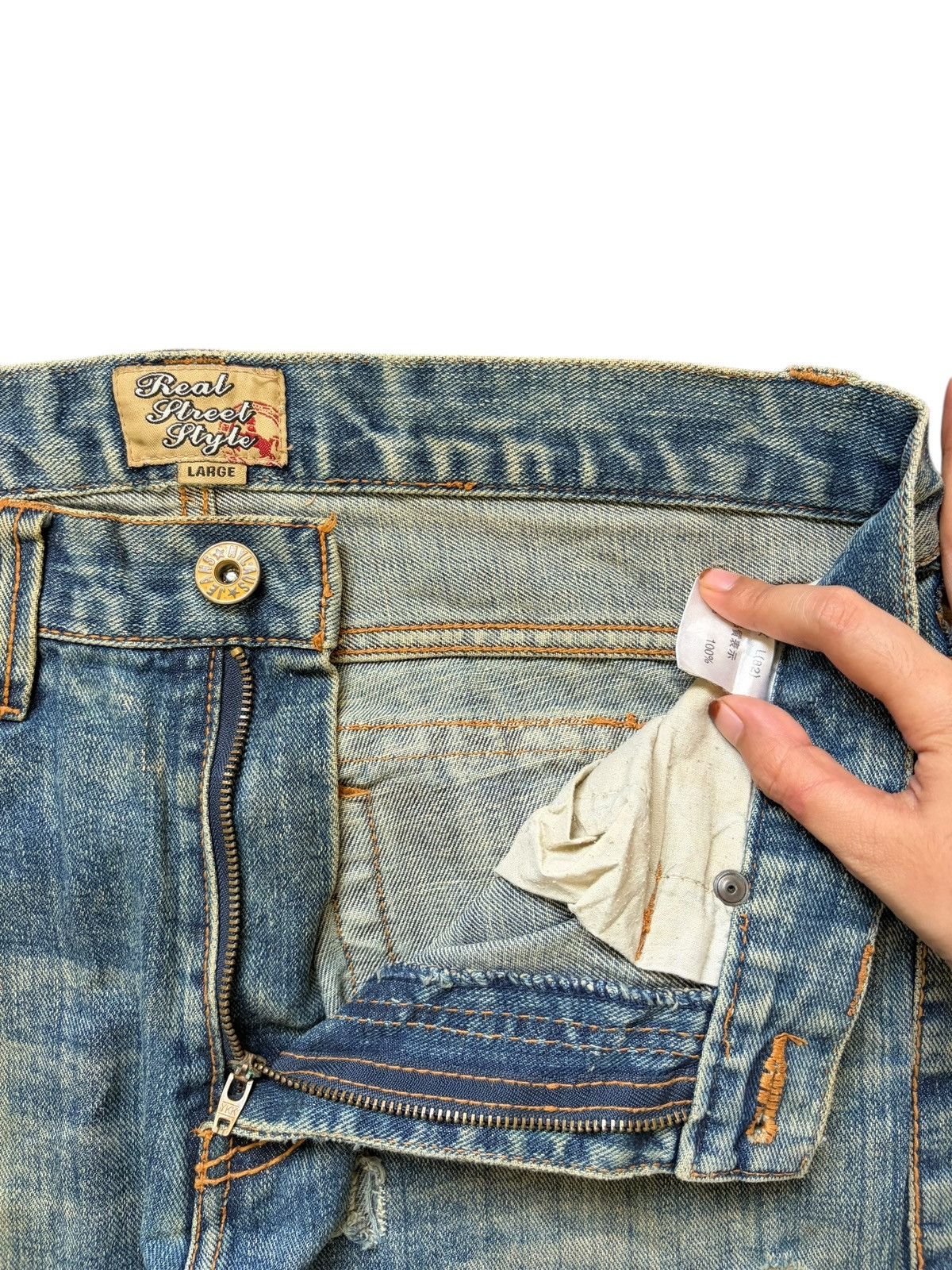 If Six Was Nine Vintage Japanese Nylaus Mud Wash Distressed Flare Jeans Size US 32 / EU 48 - 5 Thumbnail