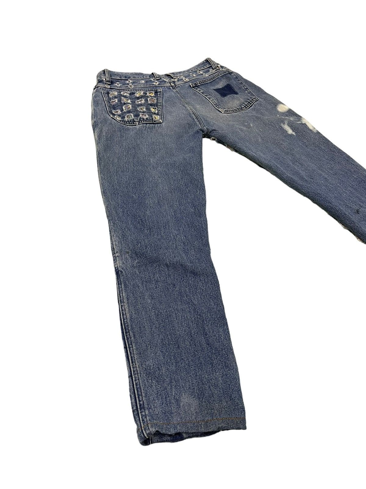 Japanese Brand Full Distress Jeans Vtg Unknown Brand Tapered 7🟦8 Size US 34 / EU 50 - 12 Thumbnail