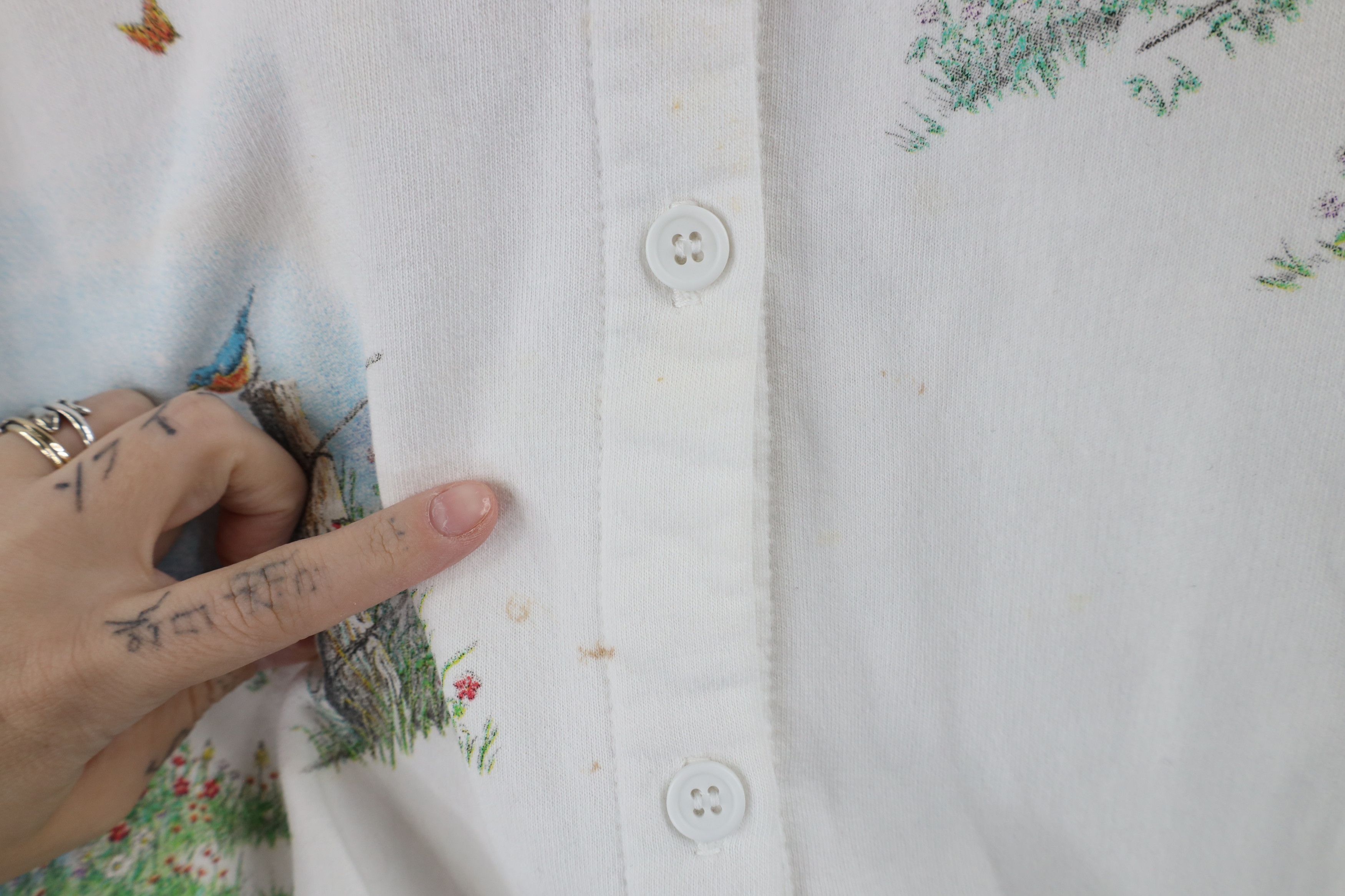 Vintage Vintage 90s Streetwear Deer Flower Cardigan Sweatshirt Size XL / US 12-14 / IT 48-50 - 6 Thumbnail