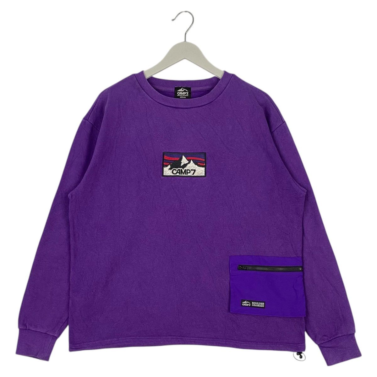 Designer × Vintage Vintage Camp7 Crewneck Sweatshirt Purple Size M / US 6-8 / IT 42-44 - 1 Thumbnail