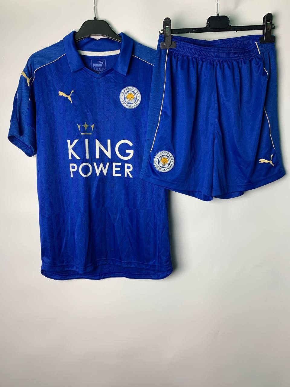 LEICESTER CITY 2015/16 HOME KIT SHIRT SHORTS FOOTBALL SOCCER
