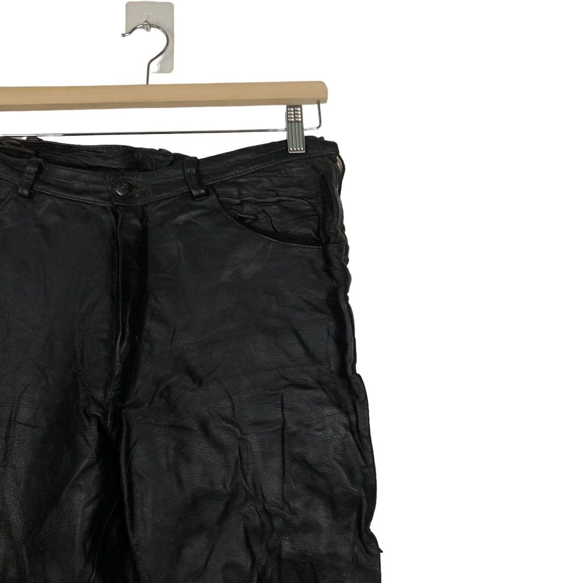 Genuine Leather 🔥Rare Bondage Parachute Design Genuine Leather Pants Racing Size US 28 / EU 44 - 3 Thumbnail