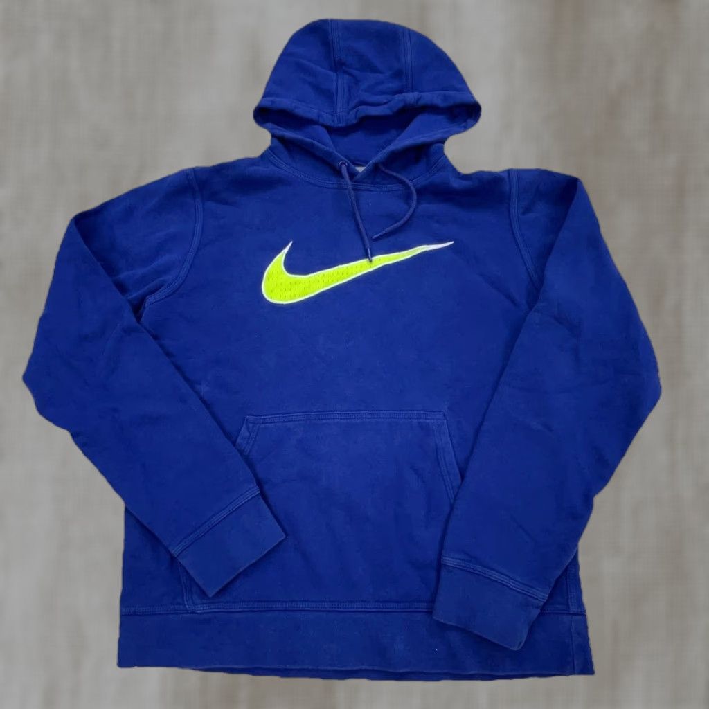 Nike Nike Hoodie Men Medium Blue Sweatshirt Long Sleeve Round Neck Pullover Logo Swoosh Classic Sportswear, All Seasons, Regular Fit, BSC Size US M / EU 48-50 / 2 - 1 Thumbnail
