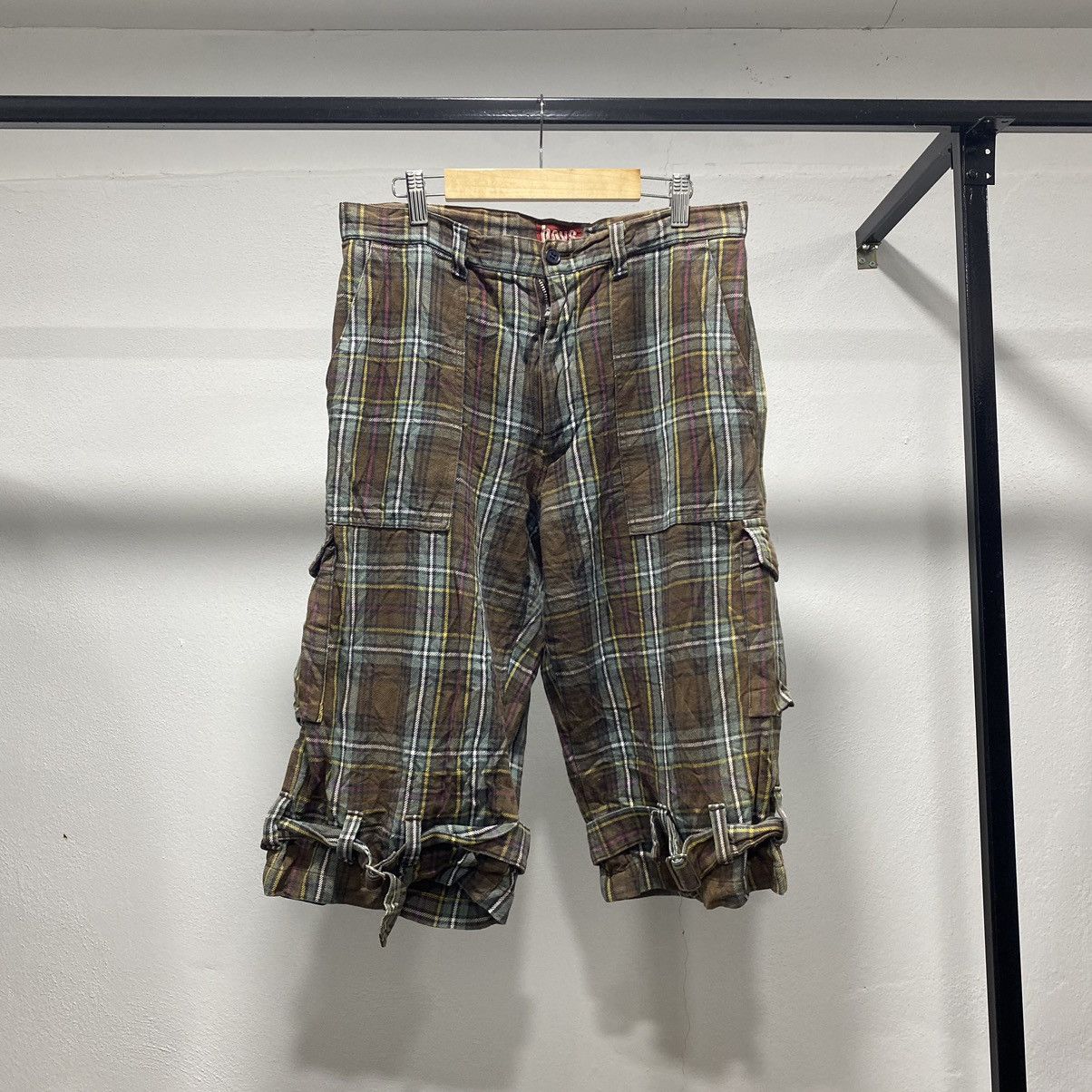 Hysteric Glamour Sick☠️ Batsu Plaid 3q Pants Punk Bondage 90s Hysteric Size US 31 - 1 Thumbnail