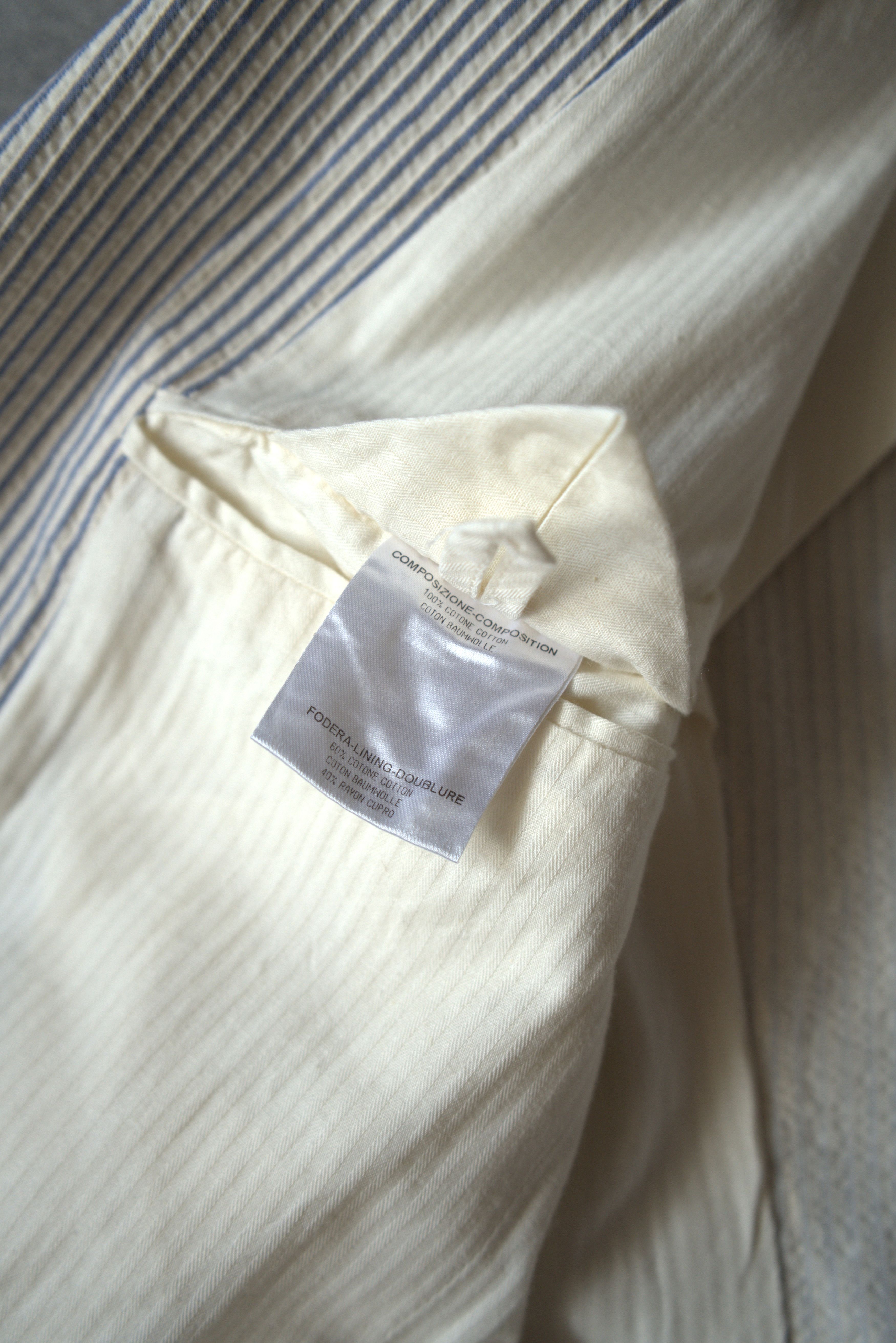Alexander McQueen S/S 2006 Alexander McQueen RUNWAY Deconstructed Striped Suit Size 48R - 20 Thumbnail