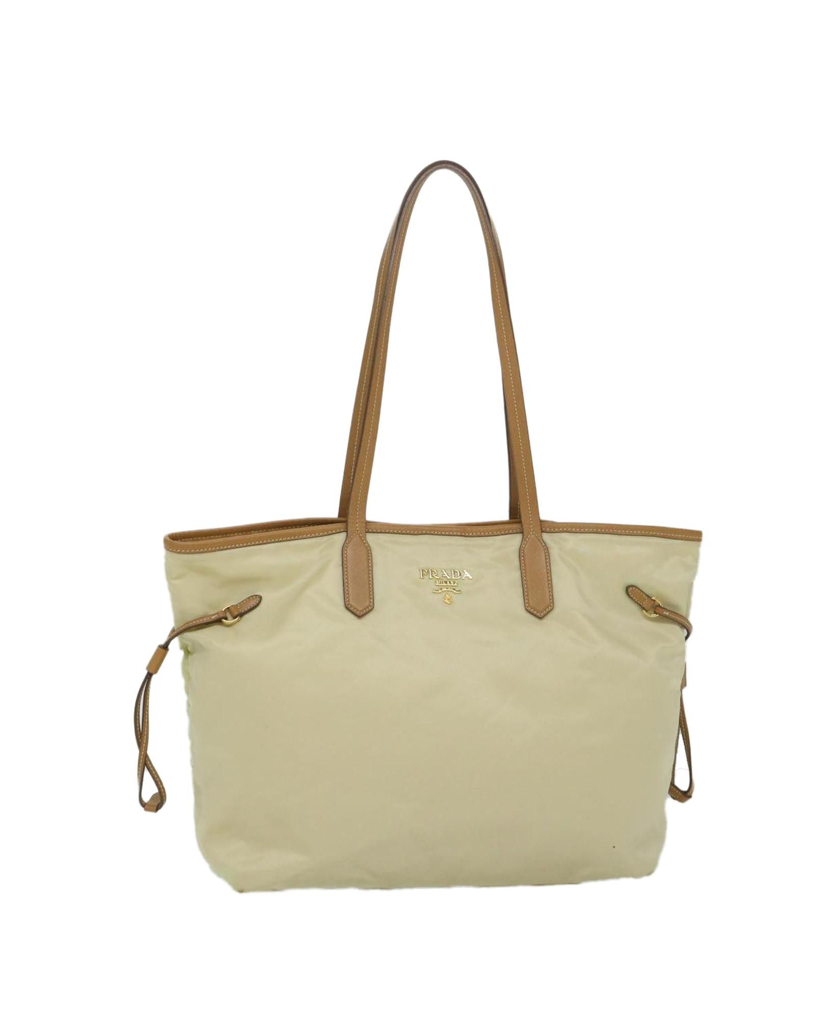 image of Prada Beige Nylon Tote Bag, Women's