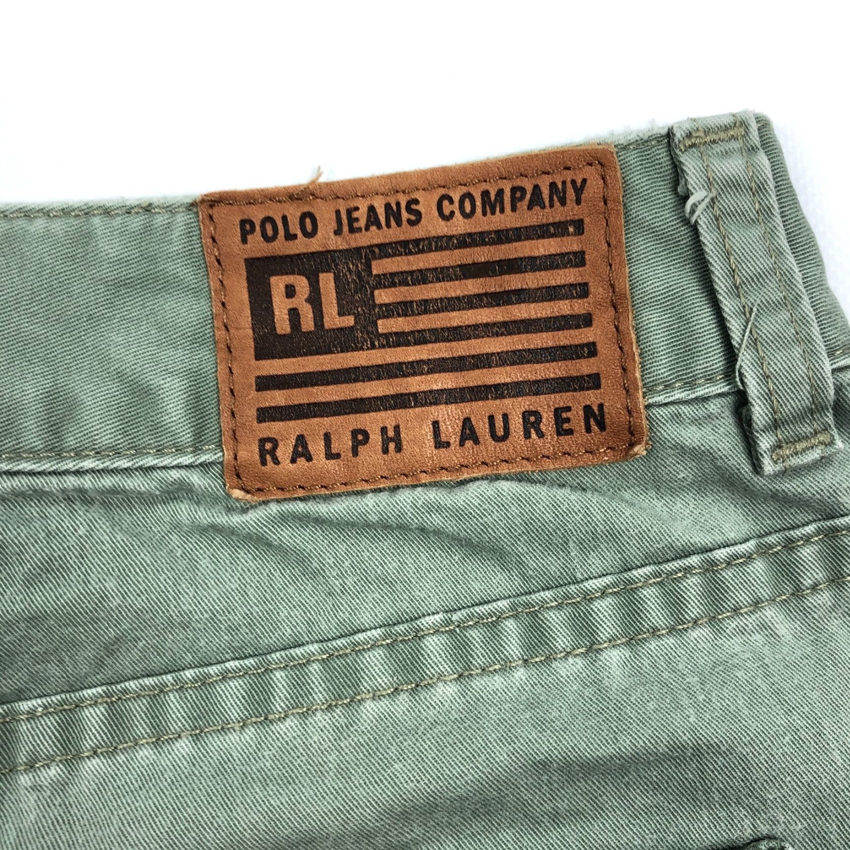 Vintage Polo Jeans Company Ralph Lauren Women Green 14 36x25 Cotton High Rise Straight Jeans Size 36" / US 14 / IT 50 - 4 Thumbnail