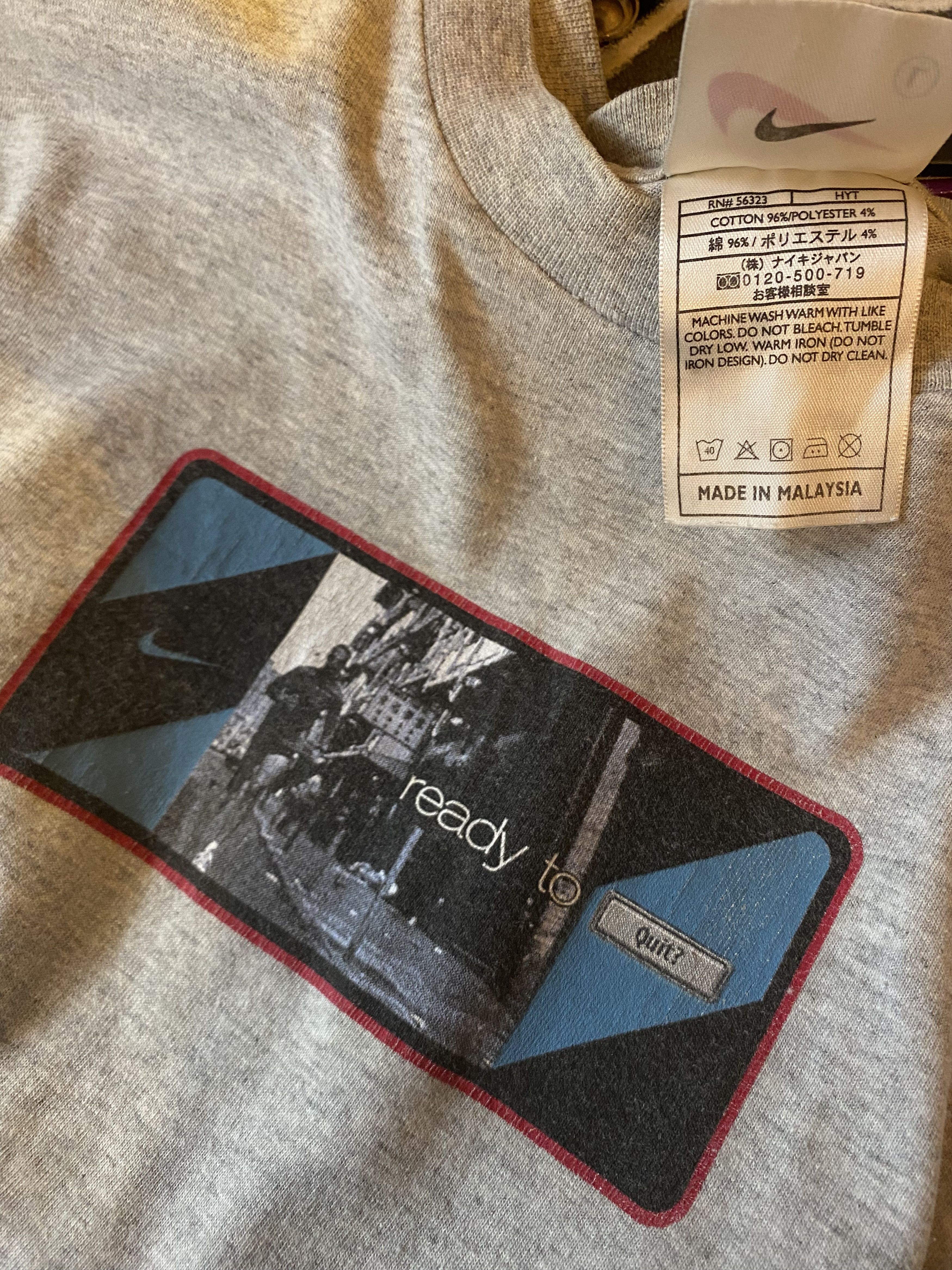 Nike 00s Nike Never Ready To Quit Running Graphic T Shirt Size US L / EU 52-54 / 3 - 7 Thumbnail