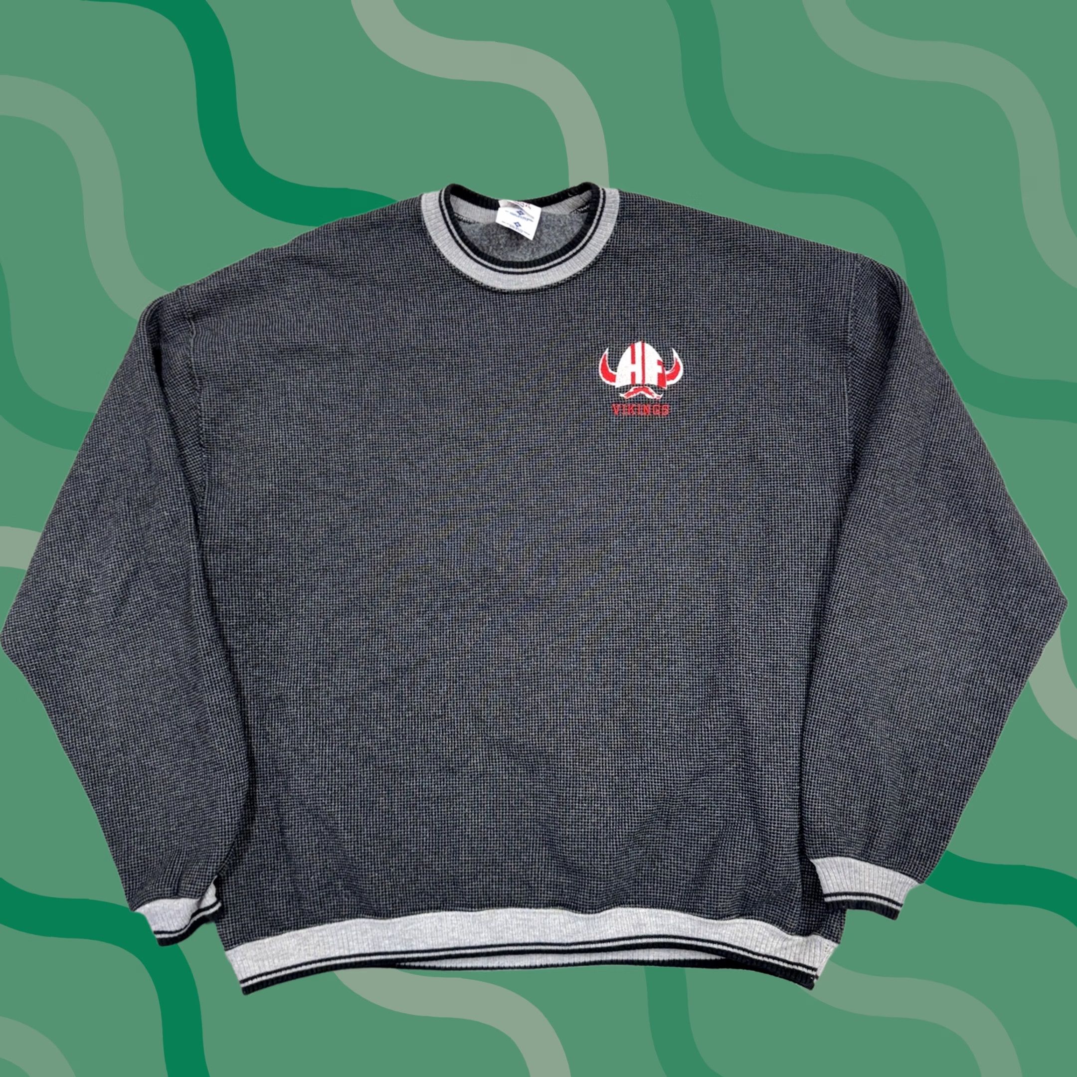 Jerzees VINTAGE Jerzees Sweatshirt Mens XL Gray HF Vikings Made USA 90s Sweatshirt Graphic Print Size US XL / EU 56 / 4 - 1 Thumbnail