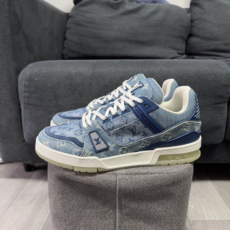 Louis Vuitton Louis Vuitton Blue Denim Low-top Fashion Sneakers 0079 Size US 10 / IT 40 - 1 Thumbnail