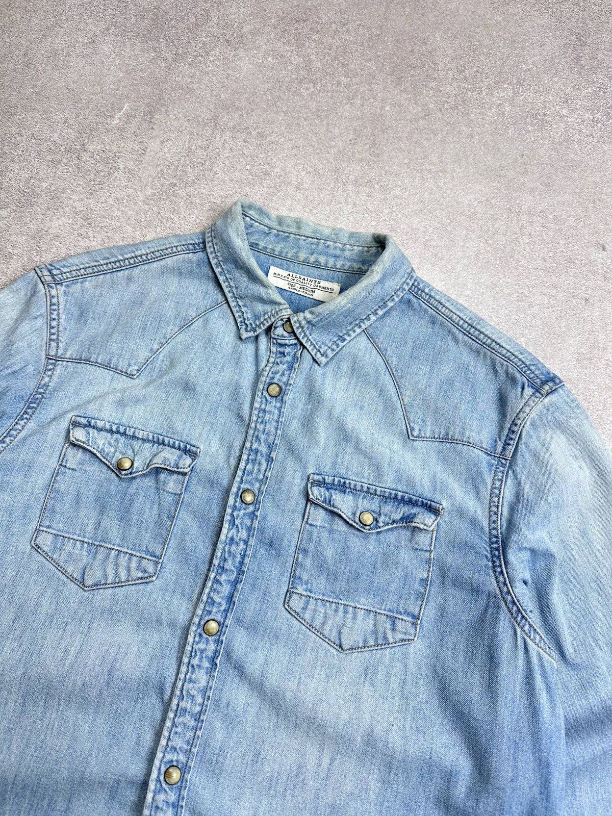 Allsaints Allsaints Cannon Ls Shirt Denim M Size US M / EU 48-50 / 2 - 3 Thumbnail