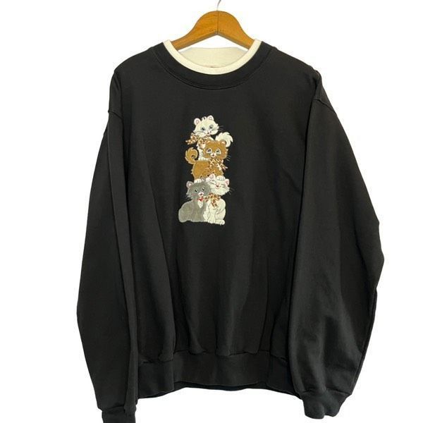 Vintage Vintage Morning Sun embroidered cat patch double collar swea Size L / US 10 / IT 46 - 3 Thumbnail