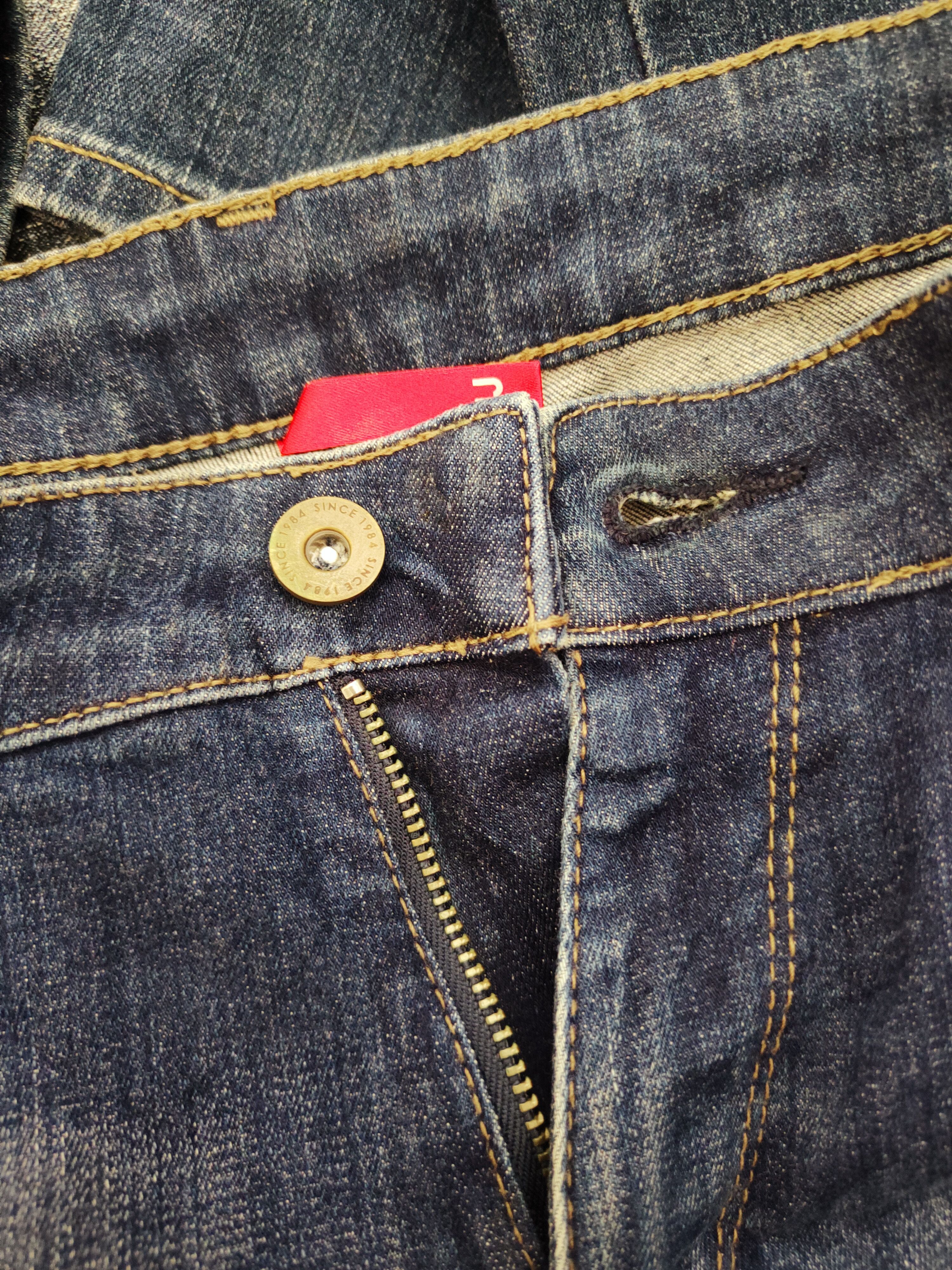 Uniqlo × Vintage Vintage Uniqlo Dark Blue Distressed Ripped Skinny Jeans Size 31" - 14 Thumbnail
