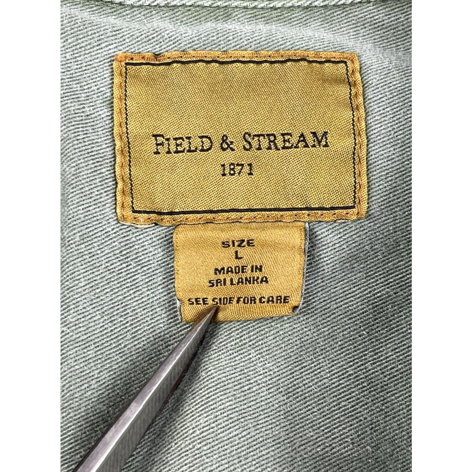 Vintage Field & Stream Men's Canvas Fishing Button Up Shirt Long Sleeve Casual Green Size L Size US L / EU 52-54 / 3 - 3 Thumbnail